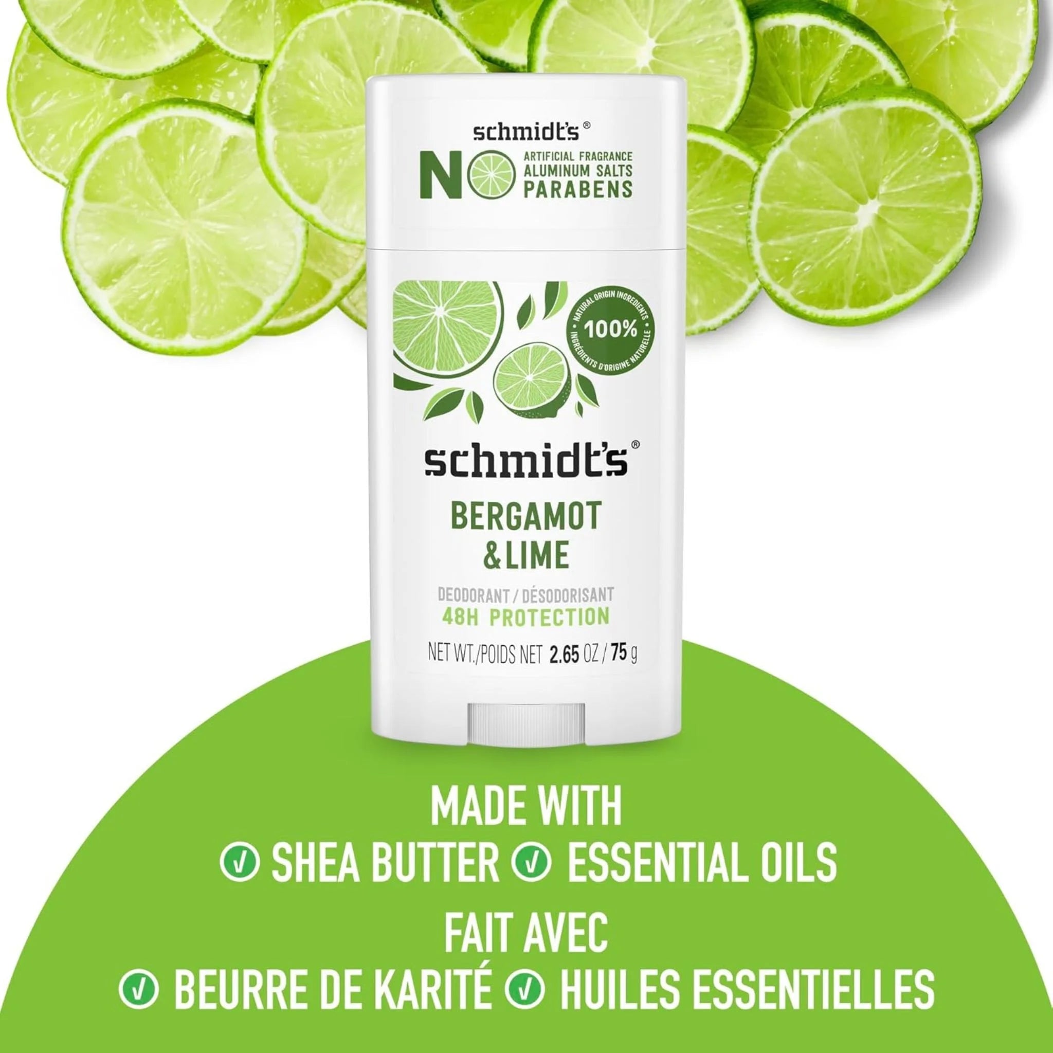 Schmidt's Bergamot and Lime Natural Deodorant 75g