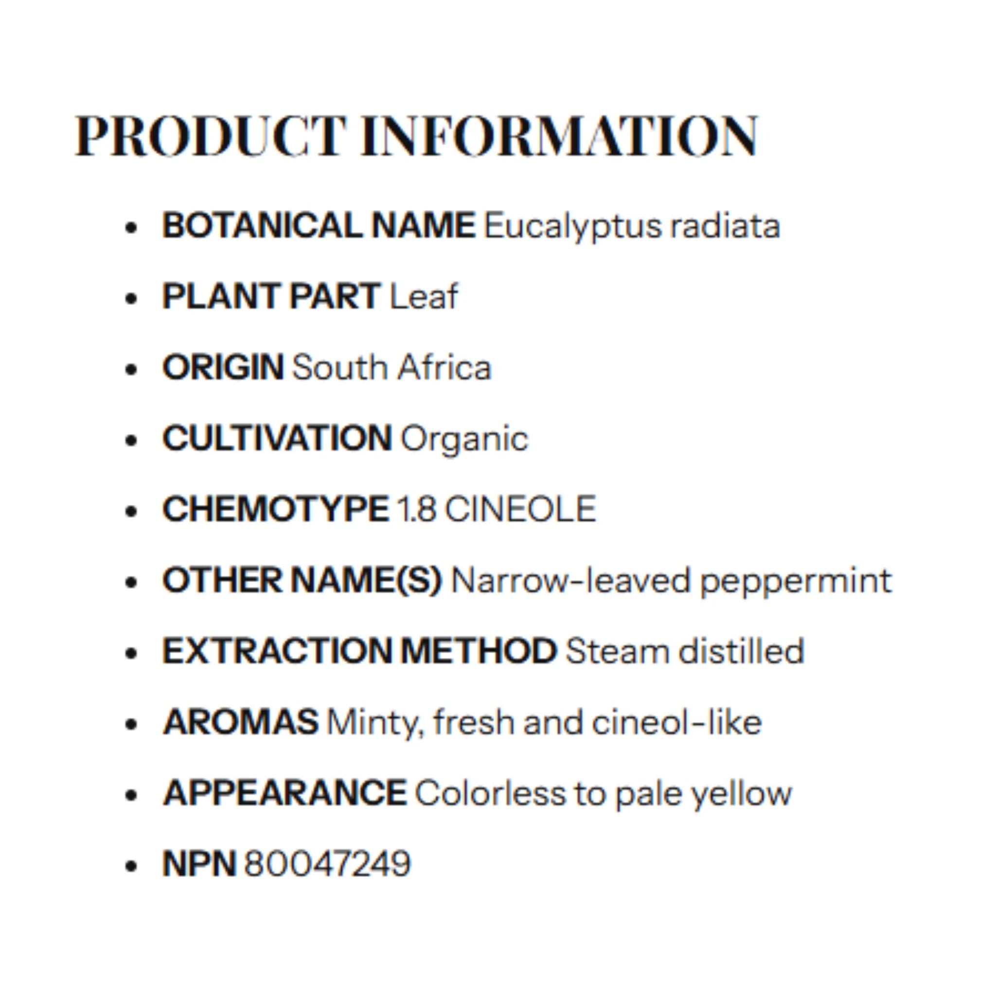 Divine Essence Organic Eucalyptus Radiata Essential Oil - 15ml