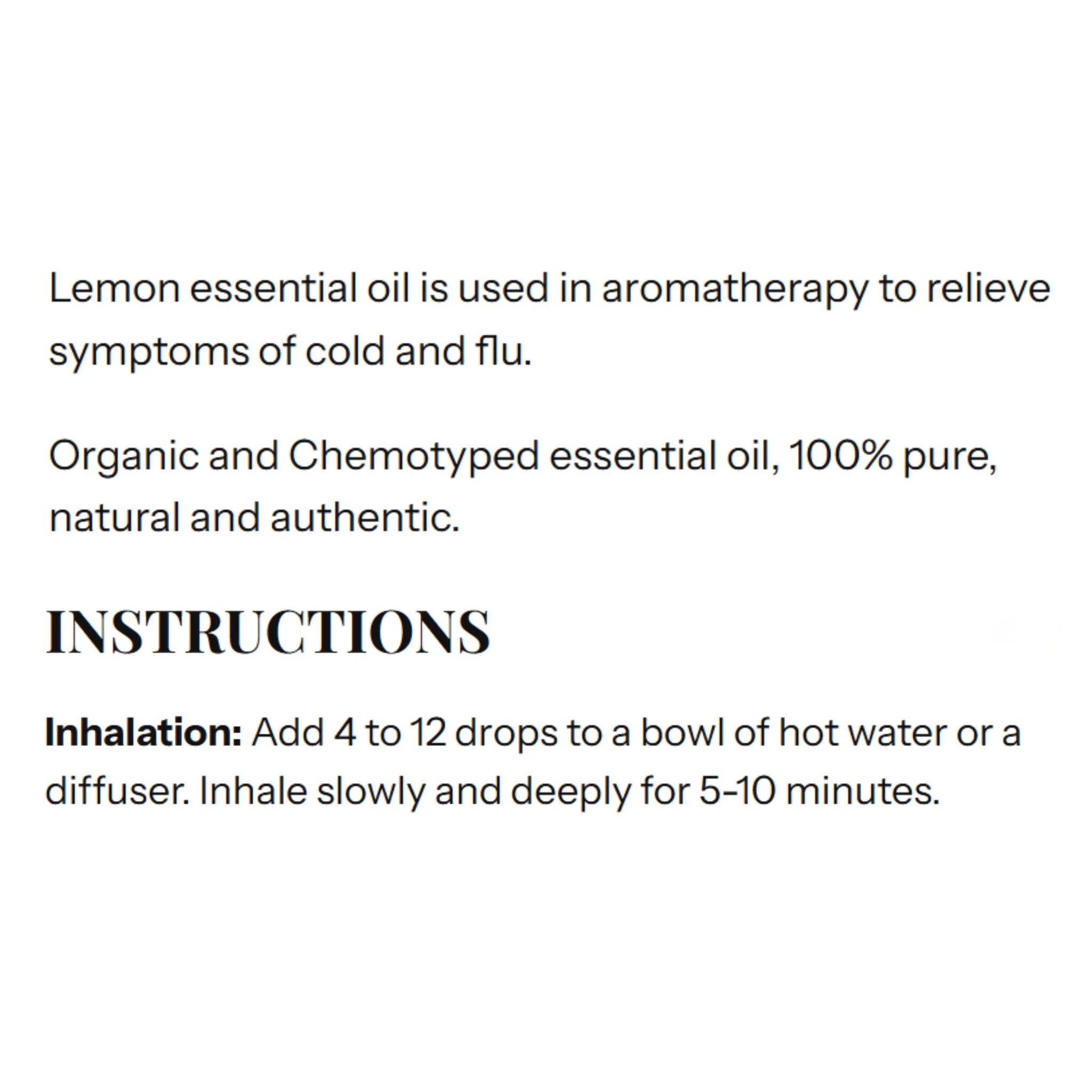Divine Essence Organic Lemon Essential Oil - 15ml