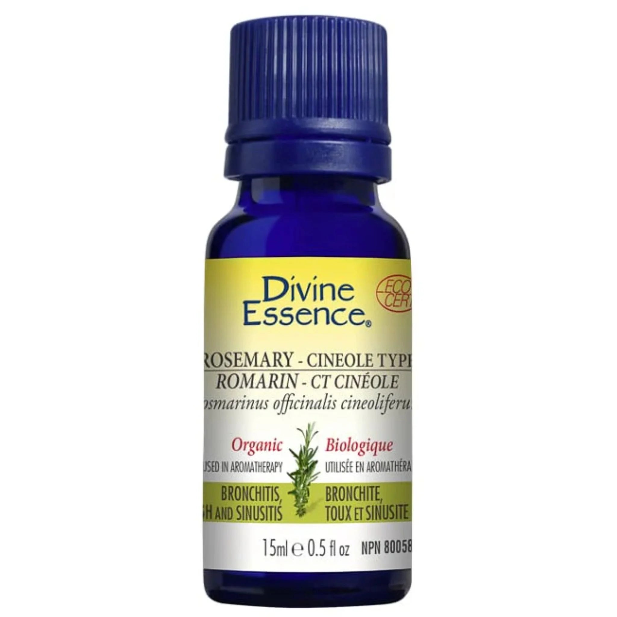 Divine Essence Organic Rosemary-Cineole Type Essential Oil 15ml