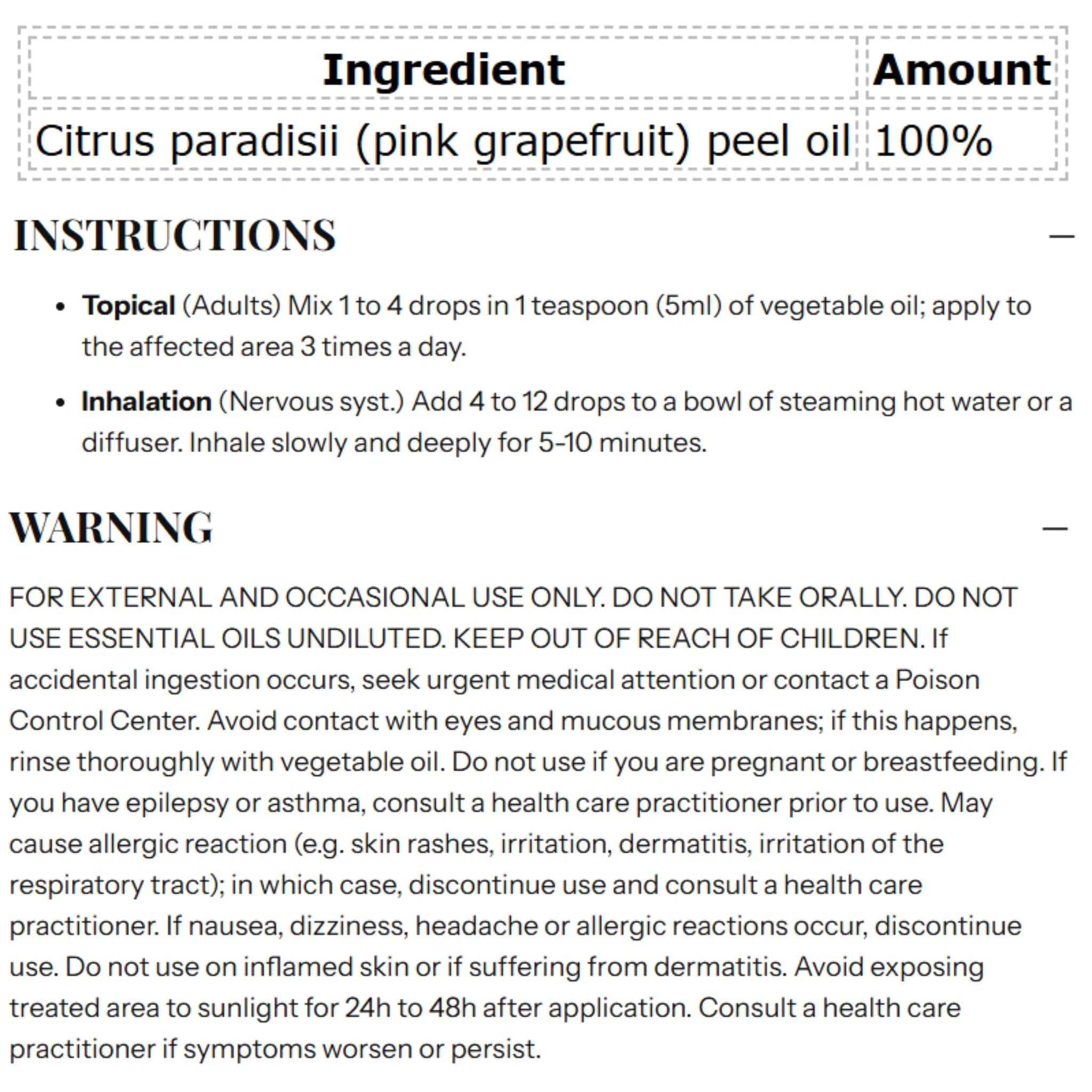 Divine Essence Grapefruit Pink Essential Oil - 15ml