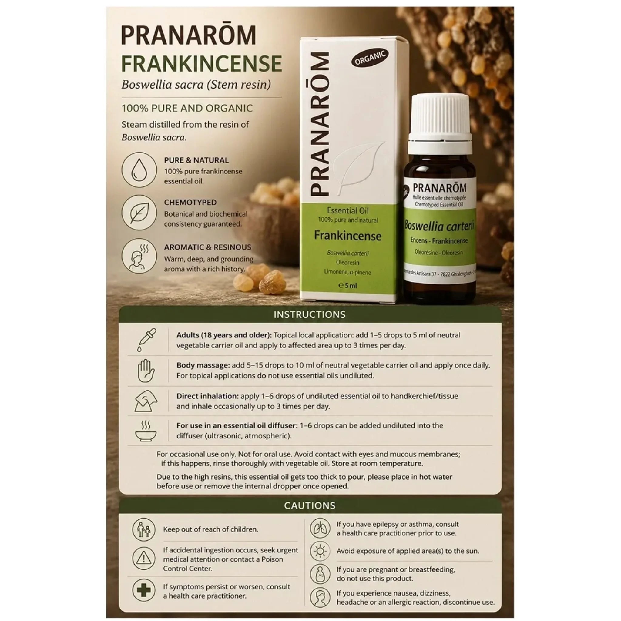 Pranarom Frankincense Essential Oil - 5ml