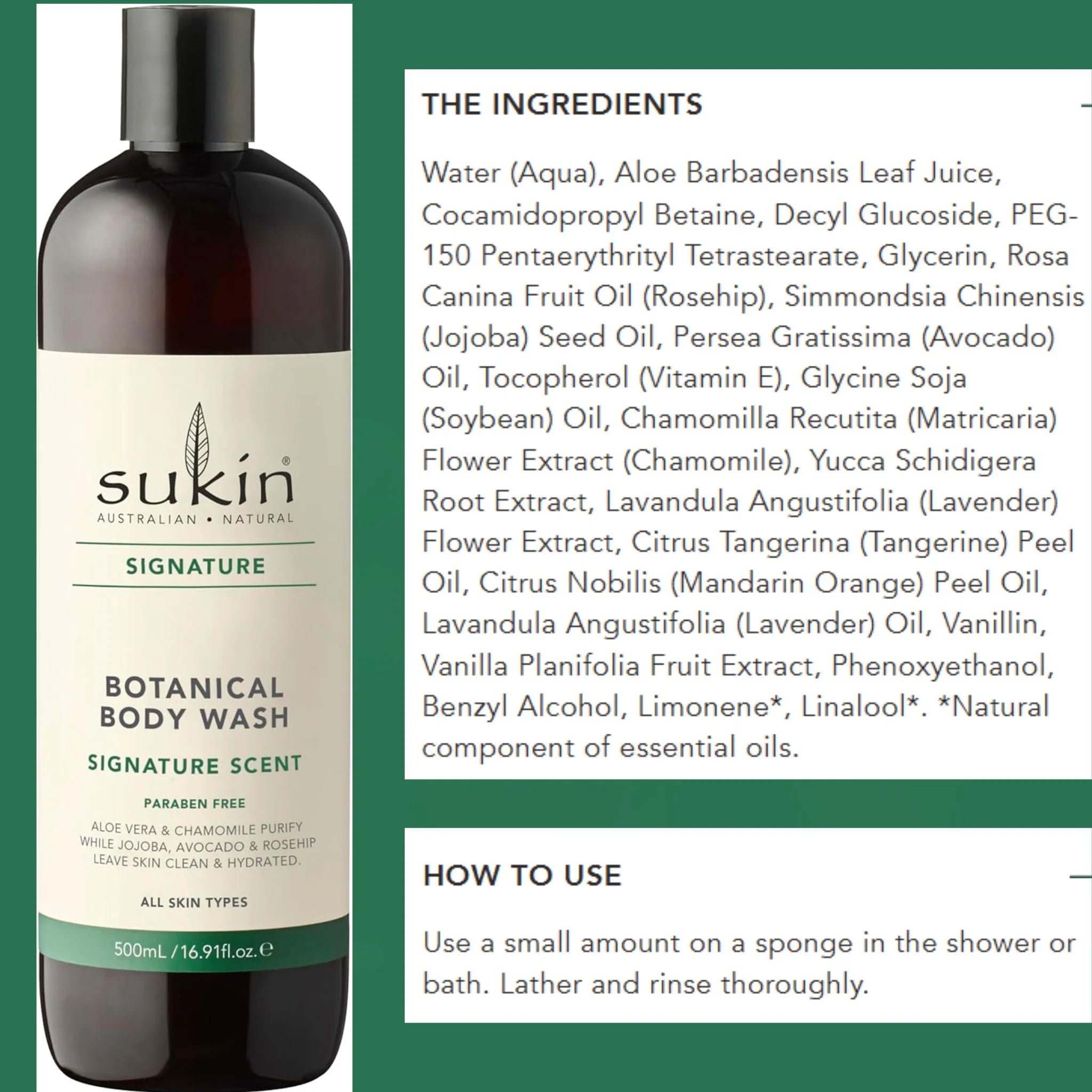 Sukin Botanical Body Wash 500ml