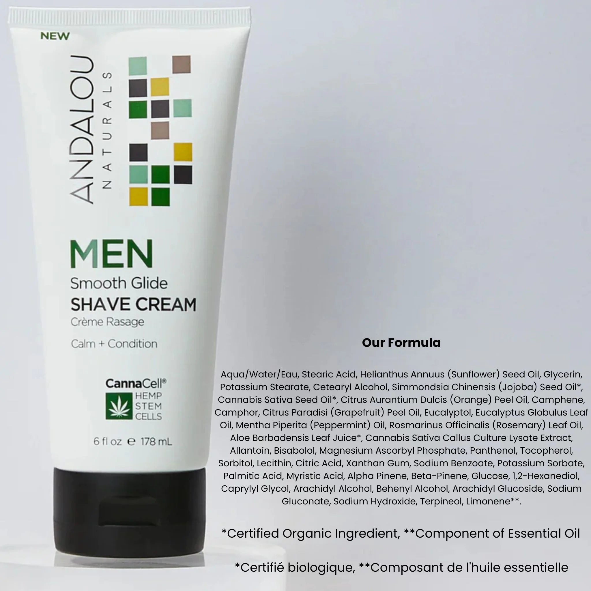 Andalou Naturals Men Smooth Glide Shave Cream 178ml
