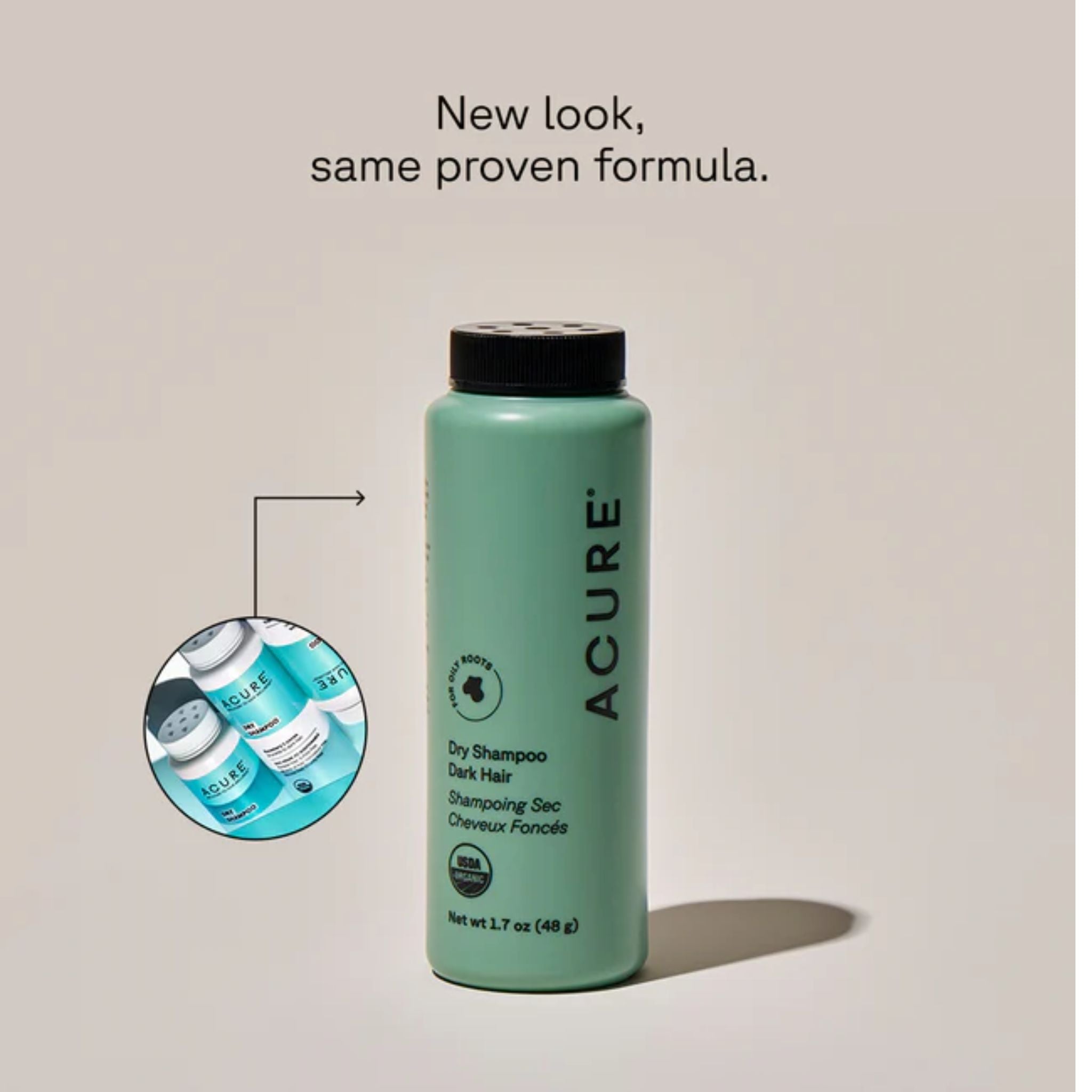 Acure Dry Shampoo - Brunette to Dark Hair 48g