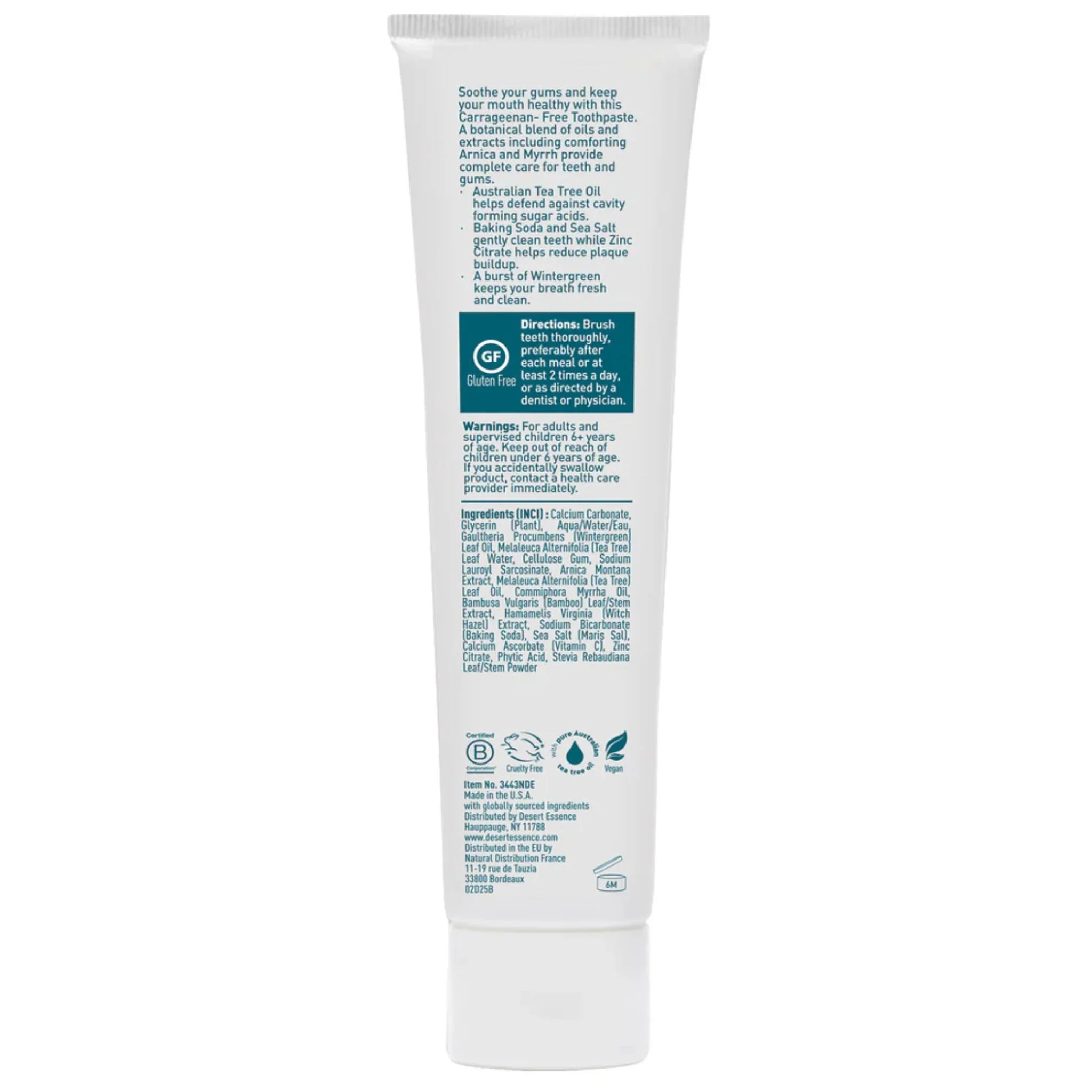 Desert Essence Arnica and Tea Tree Oil Toothpaste 176g