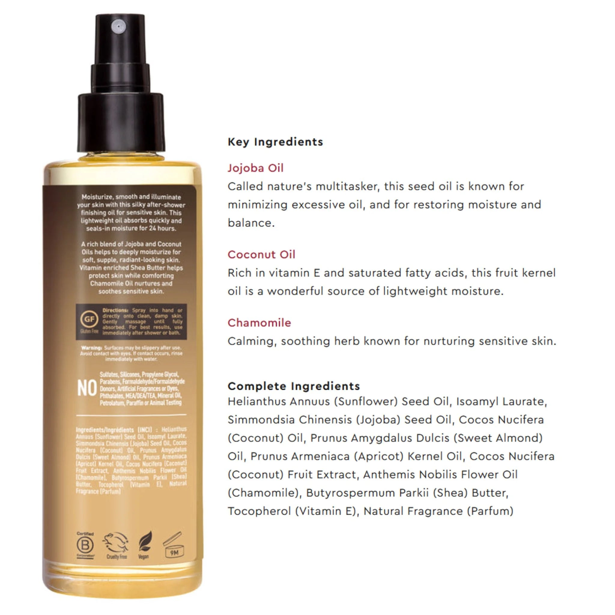 Desert Essence Jojoba Coconut & Chamomile Body oil Spray 245ml