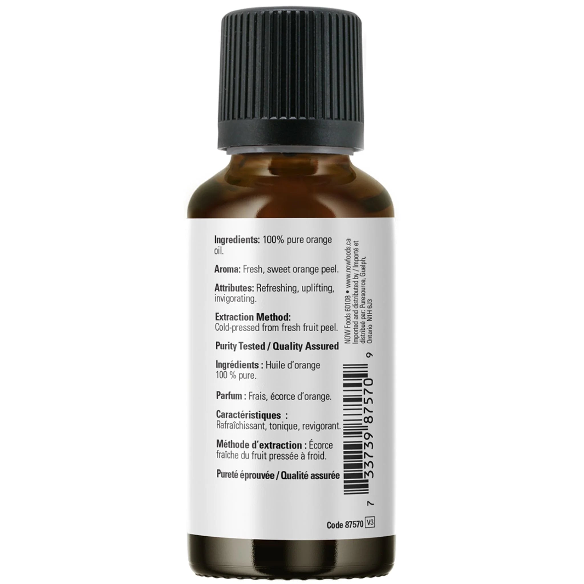 Now Essential Oils 100% Organic Orange Oil - 30 ml