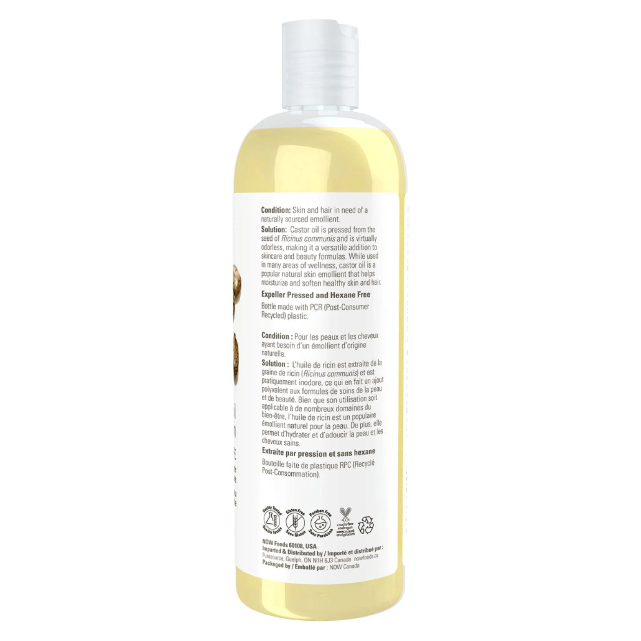 Now Solutions Skin Moisturizing 100% Pure Expeller Pressed Castor Oil 473mL