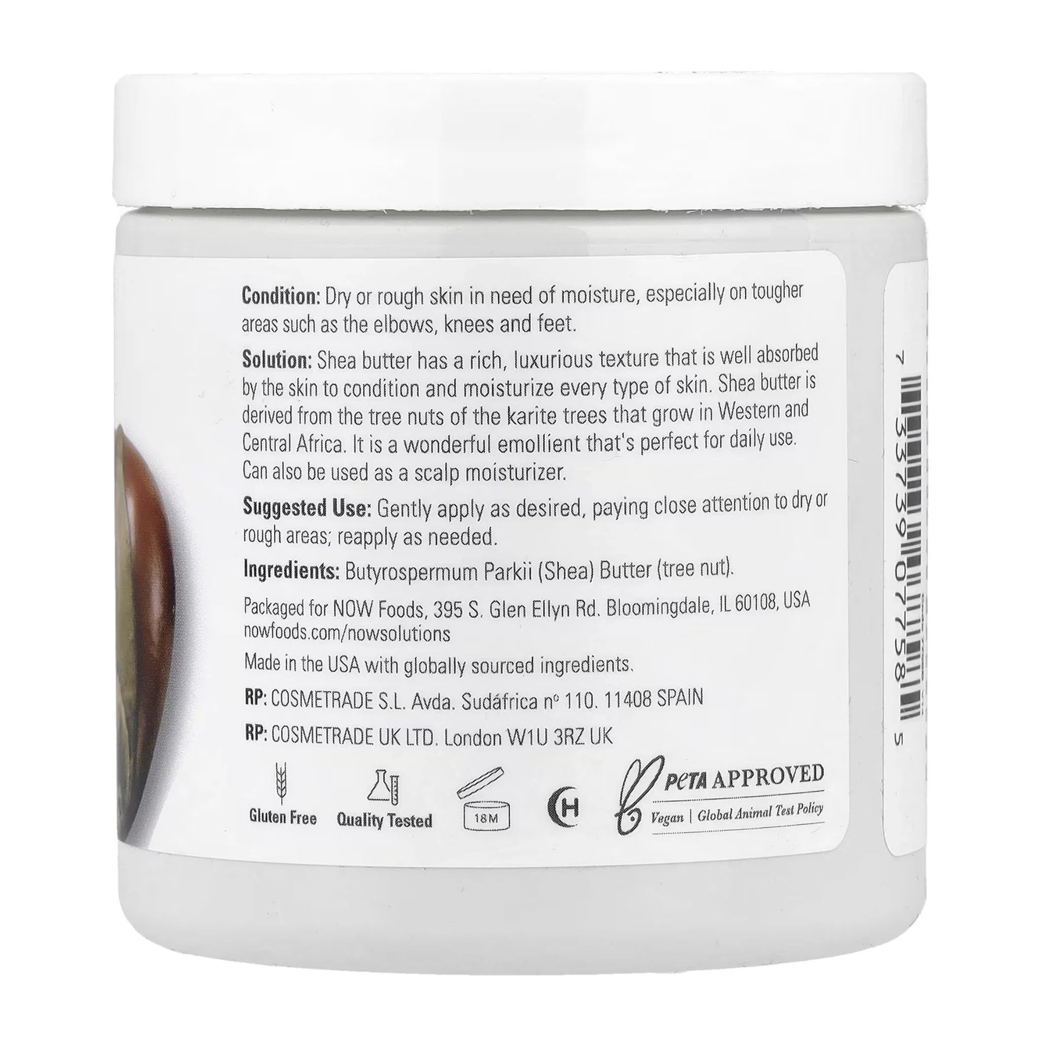 Now 100% Pure Shea Butter 198g - Nature's Source Inc