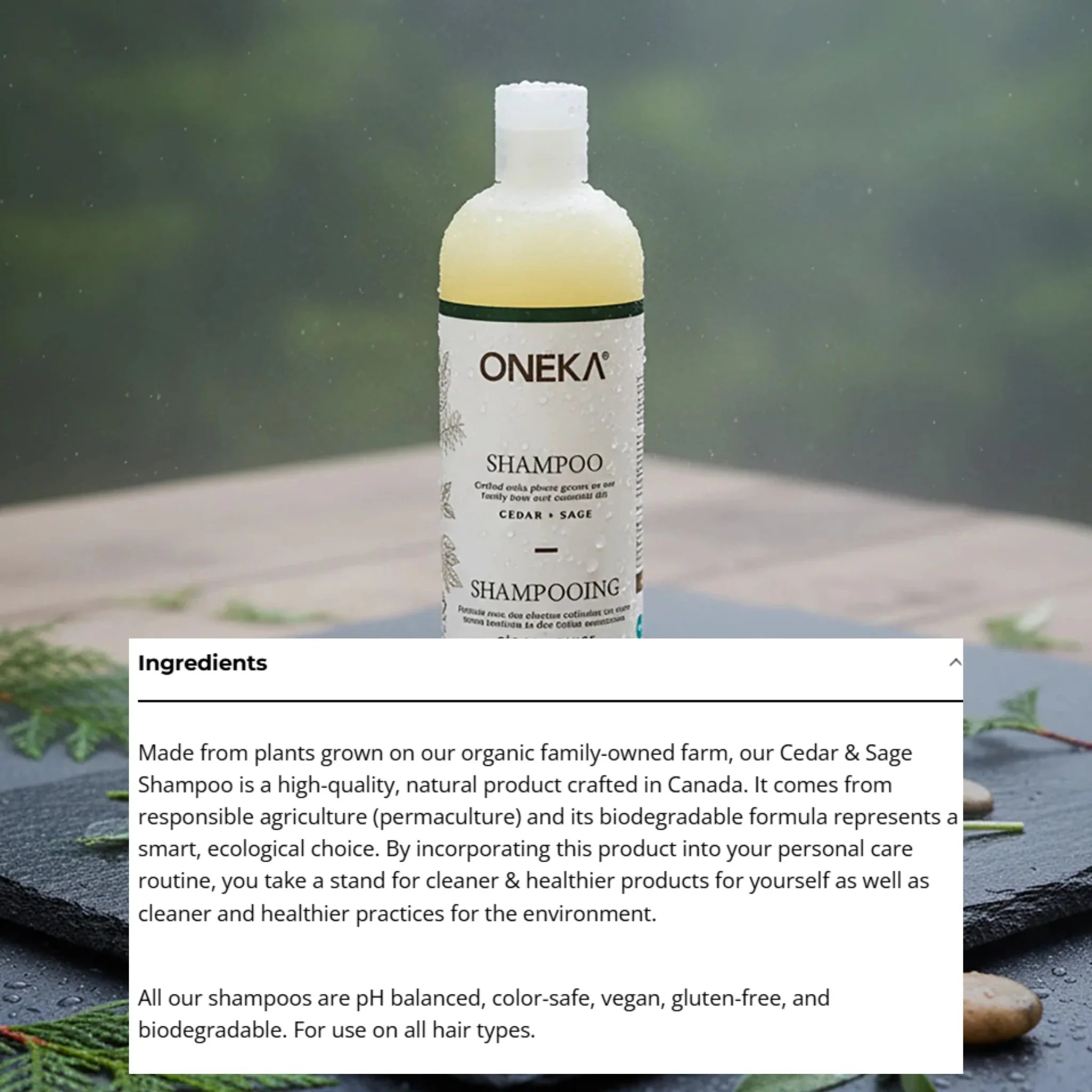Oneka Cedar & Sage Shampoo - 500ml