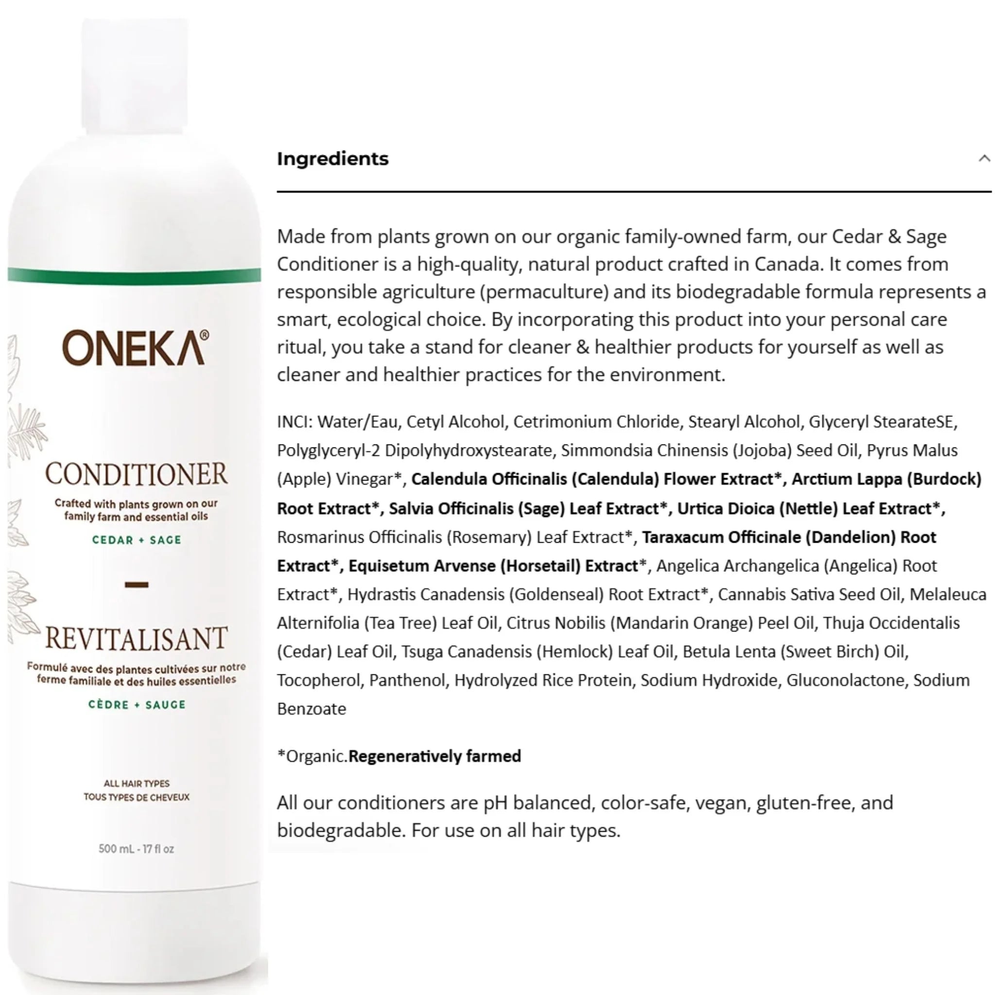 Oneka Cedar & Sage Conditioner 500ml