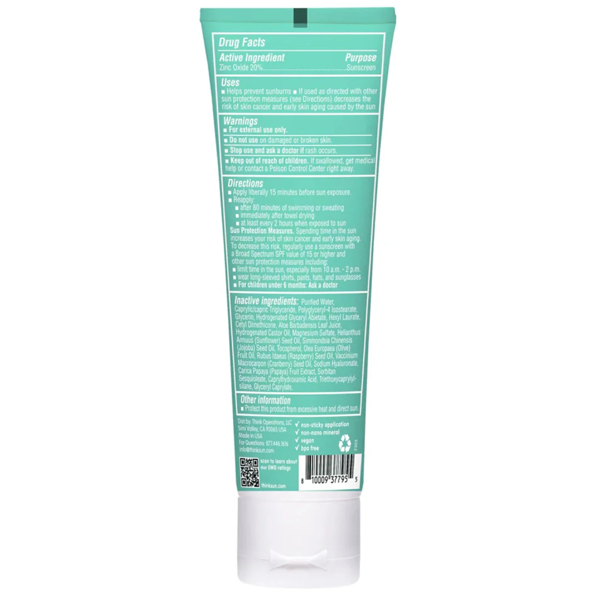 Thinksport Kid Clear Zinc Sunscreen SPF 30 89ml