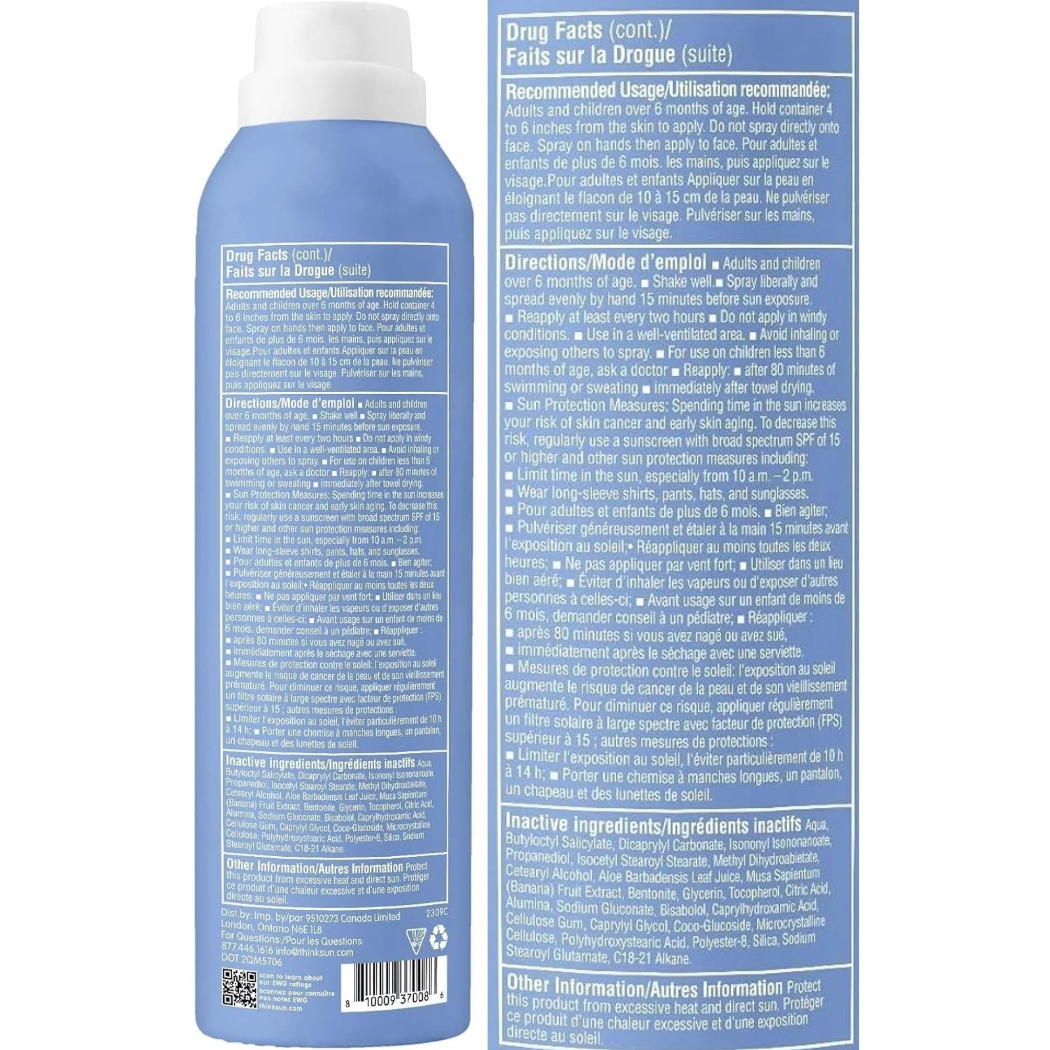 Thinksport Clear Zinc Sunscreen Spray SPF50 177ml