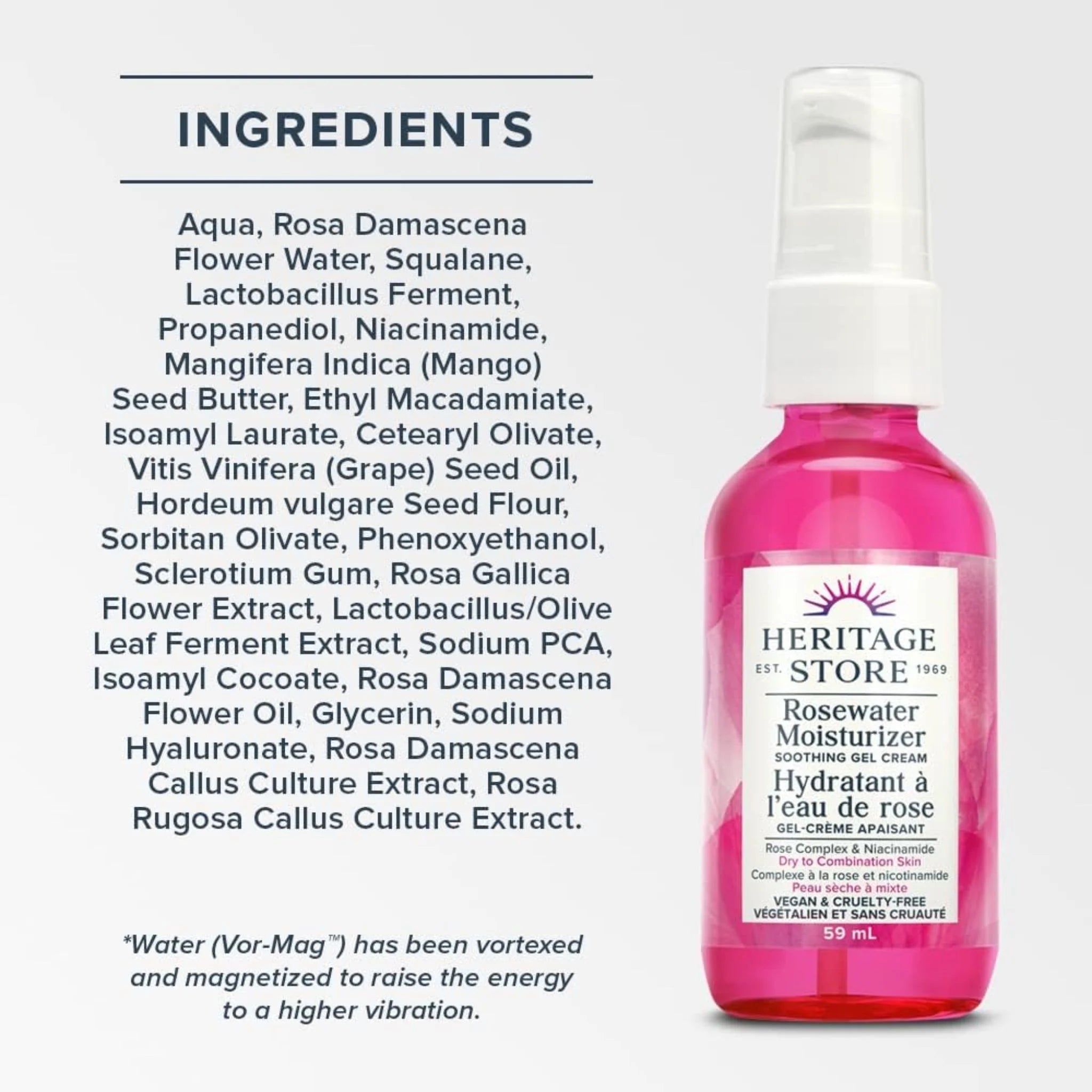 Heritage Store Rosewater Moisturizer Gel Cream 59ml