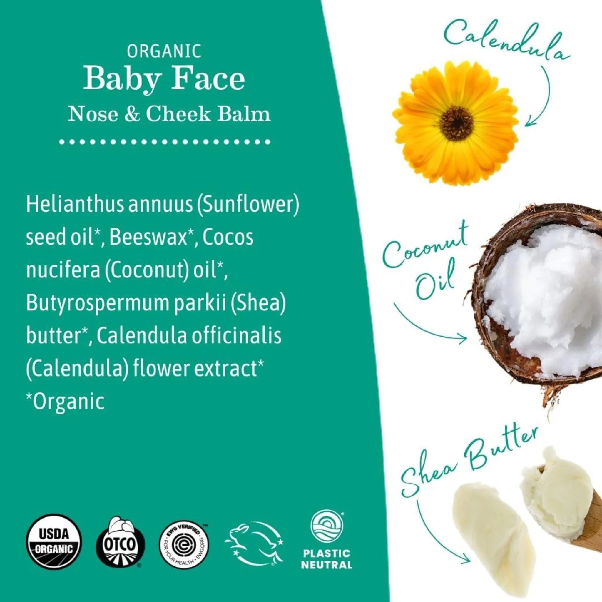 Earth Mama Baby Face Nose & Cheek Balm 60ml - Nature's Source Inc