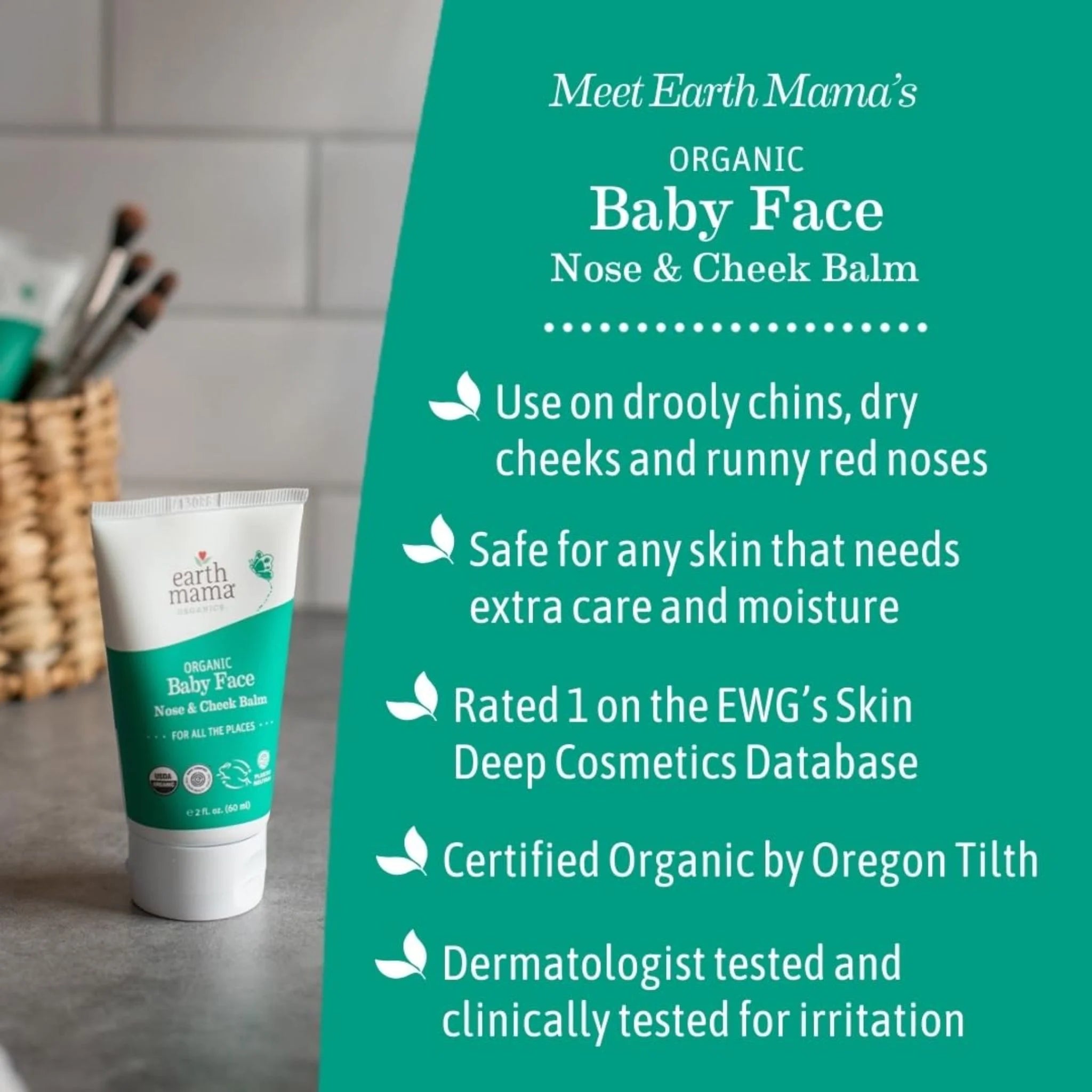 Earth Mama Baby Face Nose & Cheek Balm 60ml - Nature's Source Inc