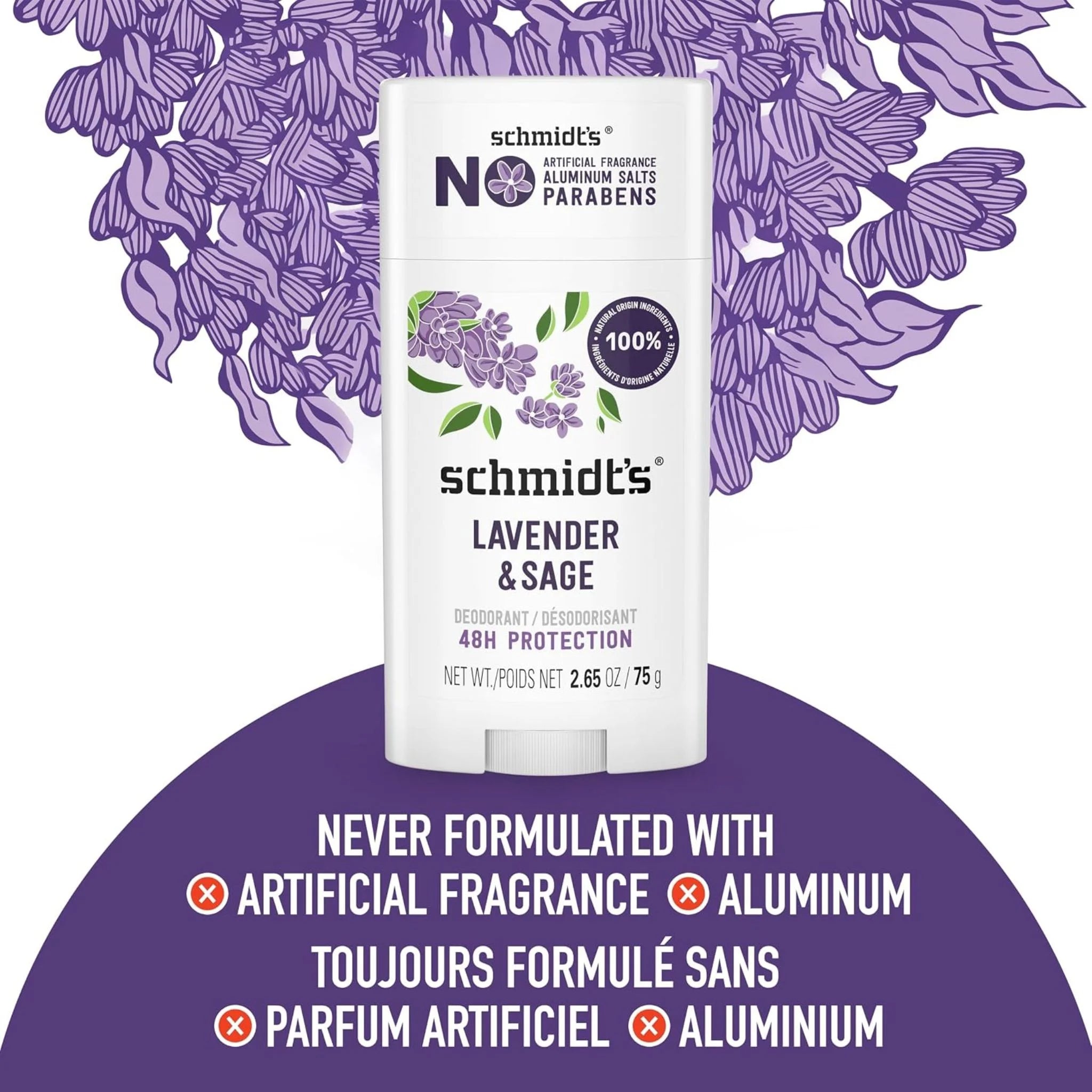 Schmidt's Deodorant Lavender & Sage 75g
