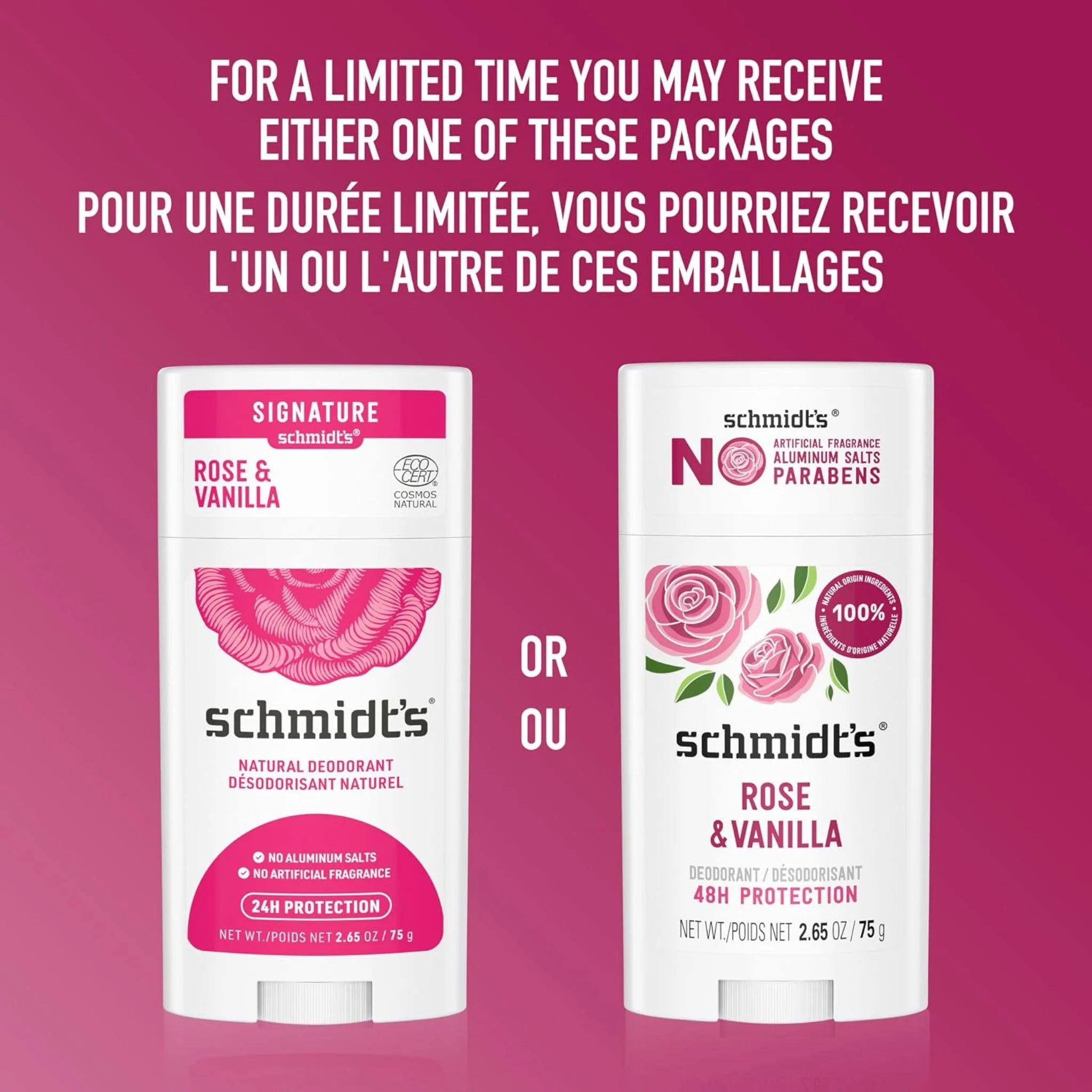 Schmidt's Deodorant Rose & Vanilla 75g