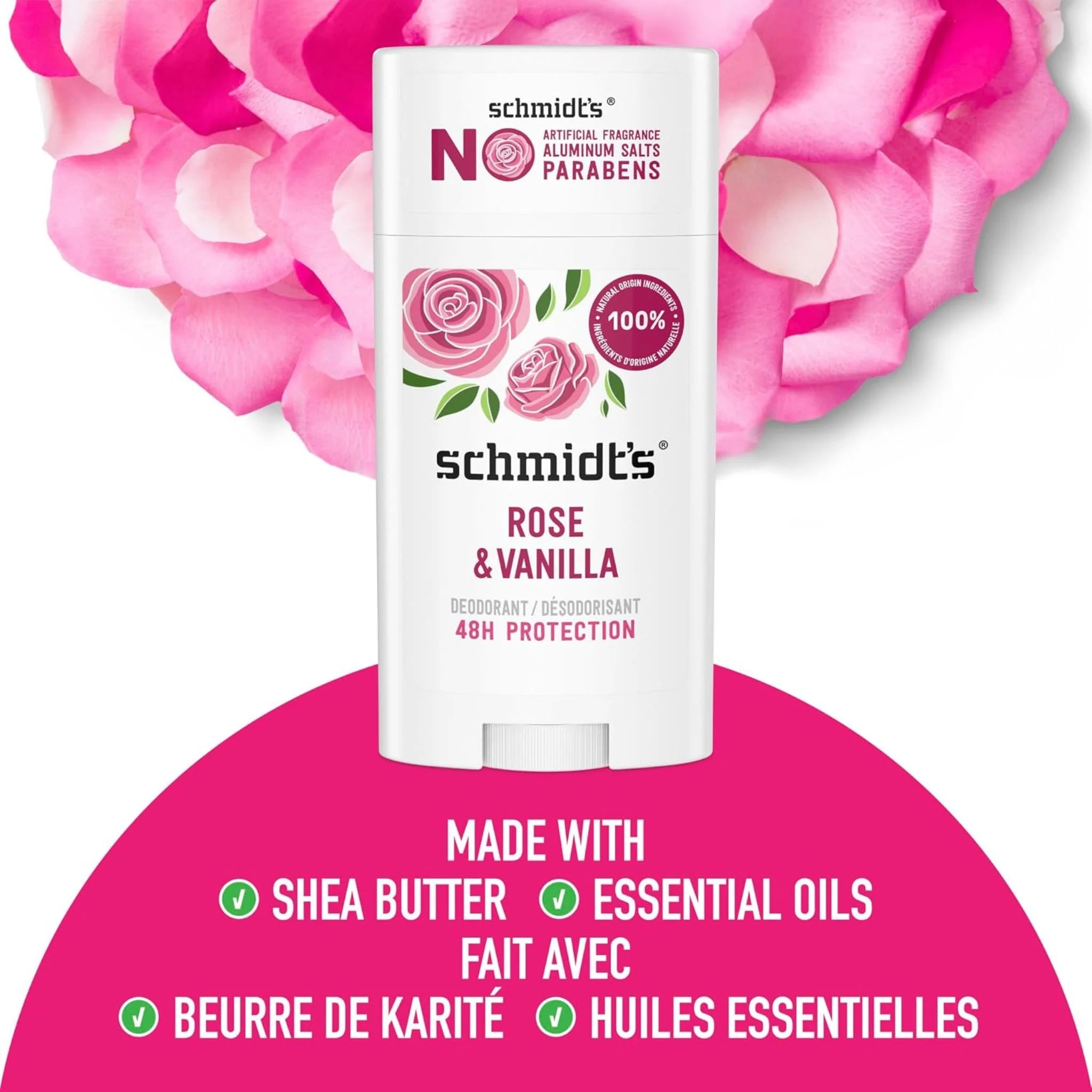 Schmidt's Deodorant Rose & Vanilla 75g
