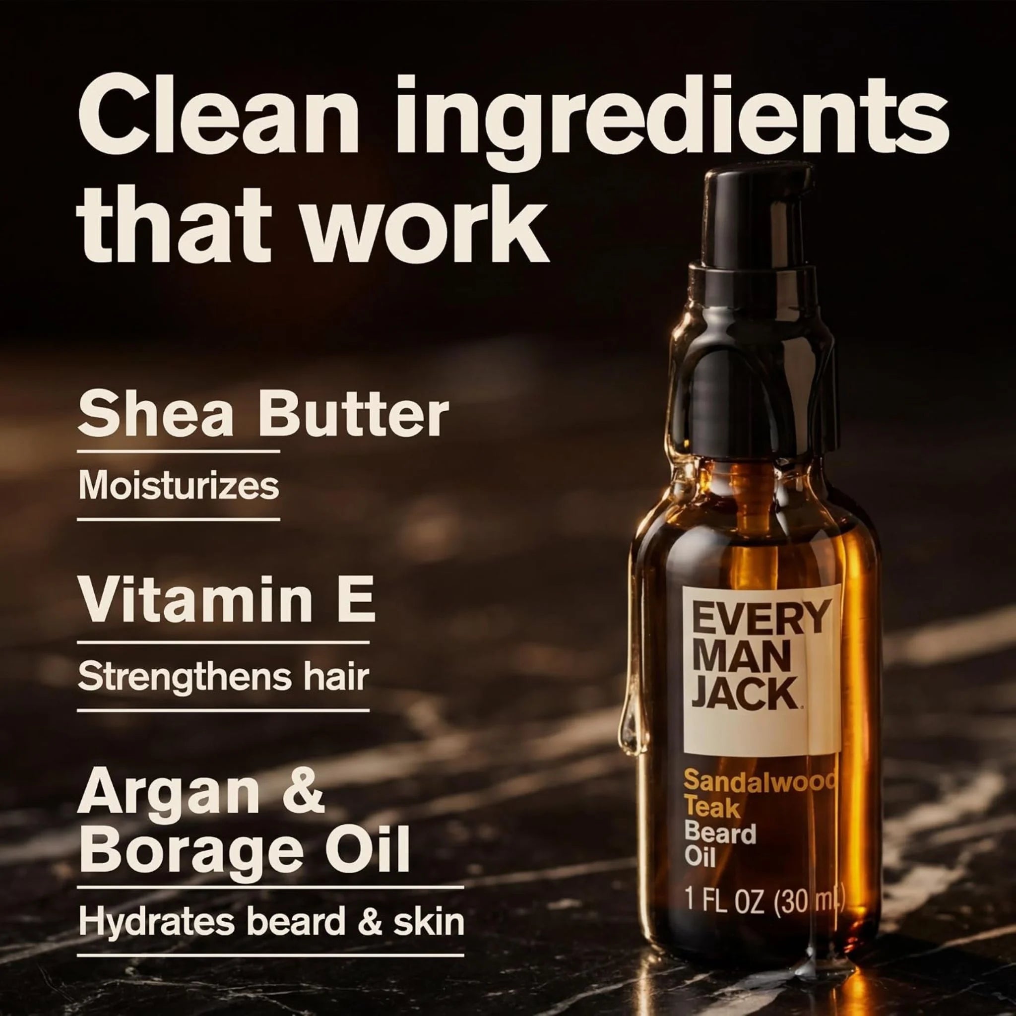 Every Man Jack Beard Oil Sandalwood 30ml