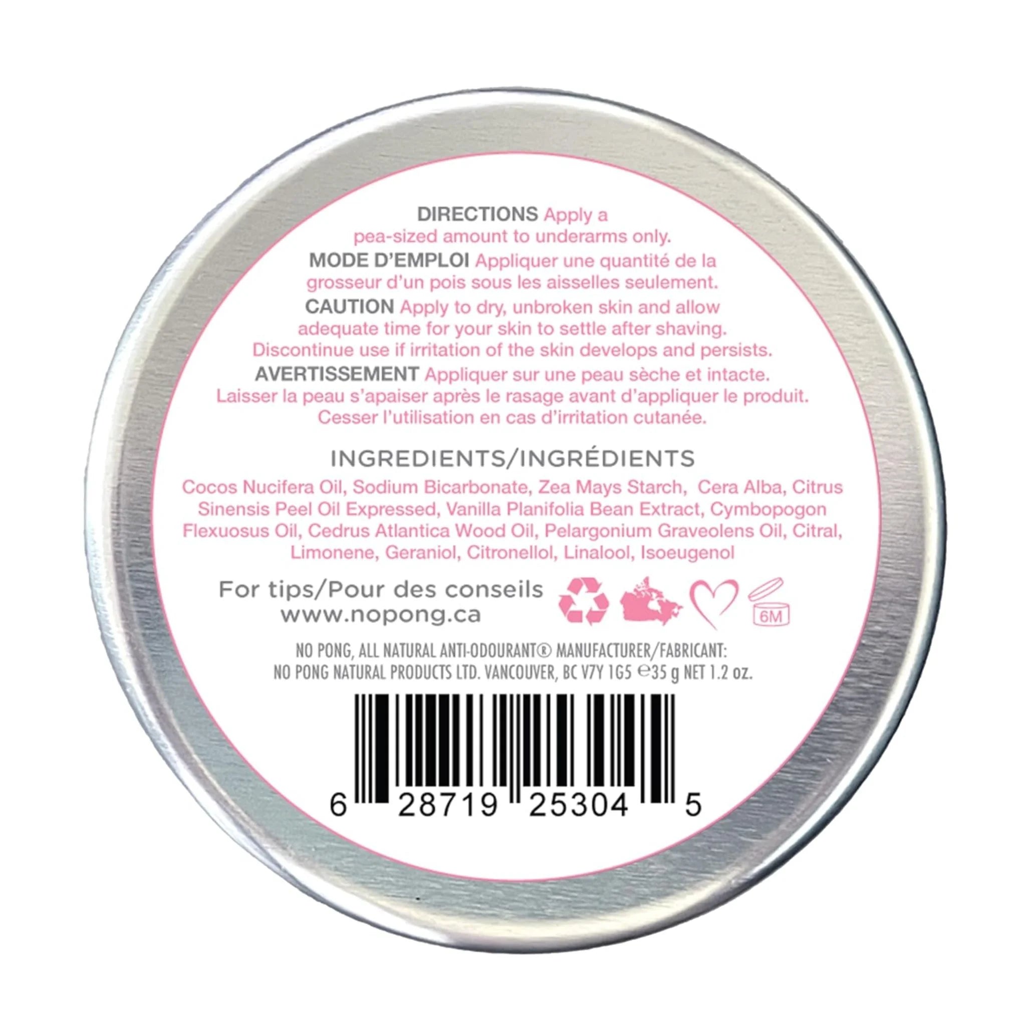 No Pong Deodorant Original 35g - Nature's Source Inc