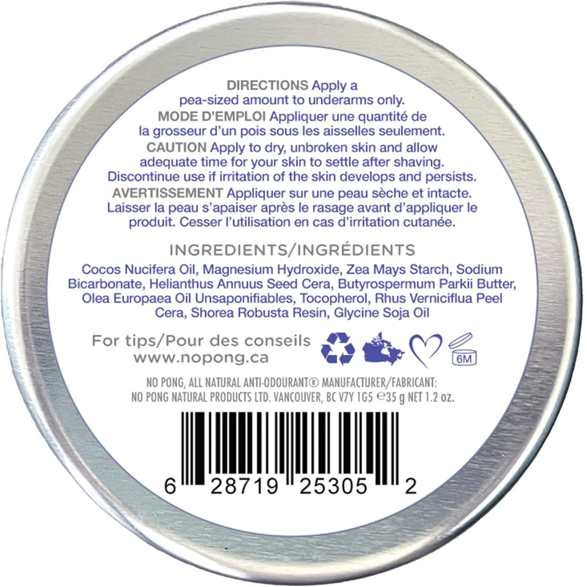 No Pong Deodorant Vega Fragrance Free 35g