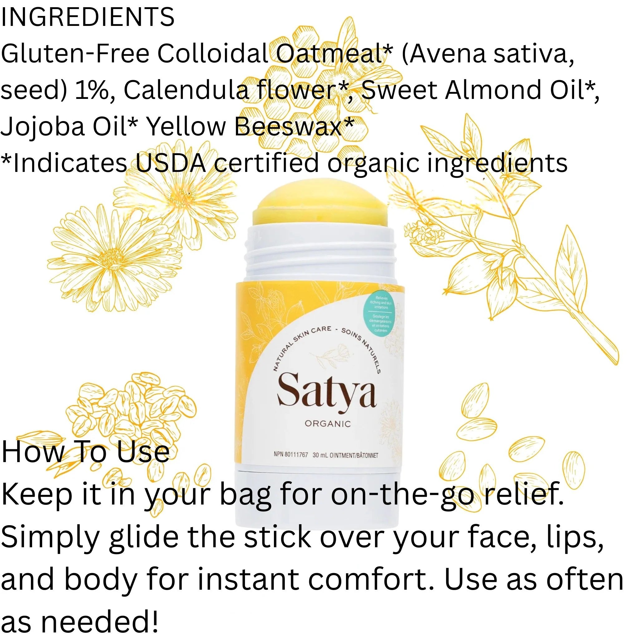 Satya Organic Eczema Relief Easy Glide Stick 30ml