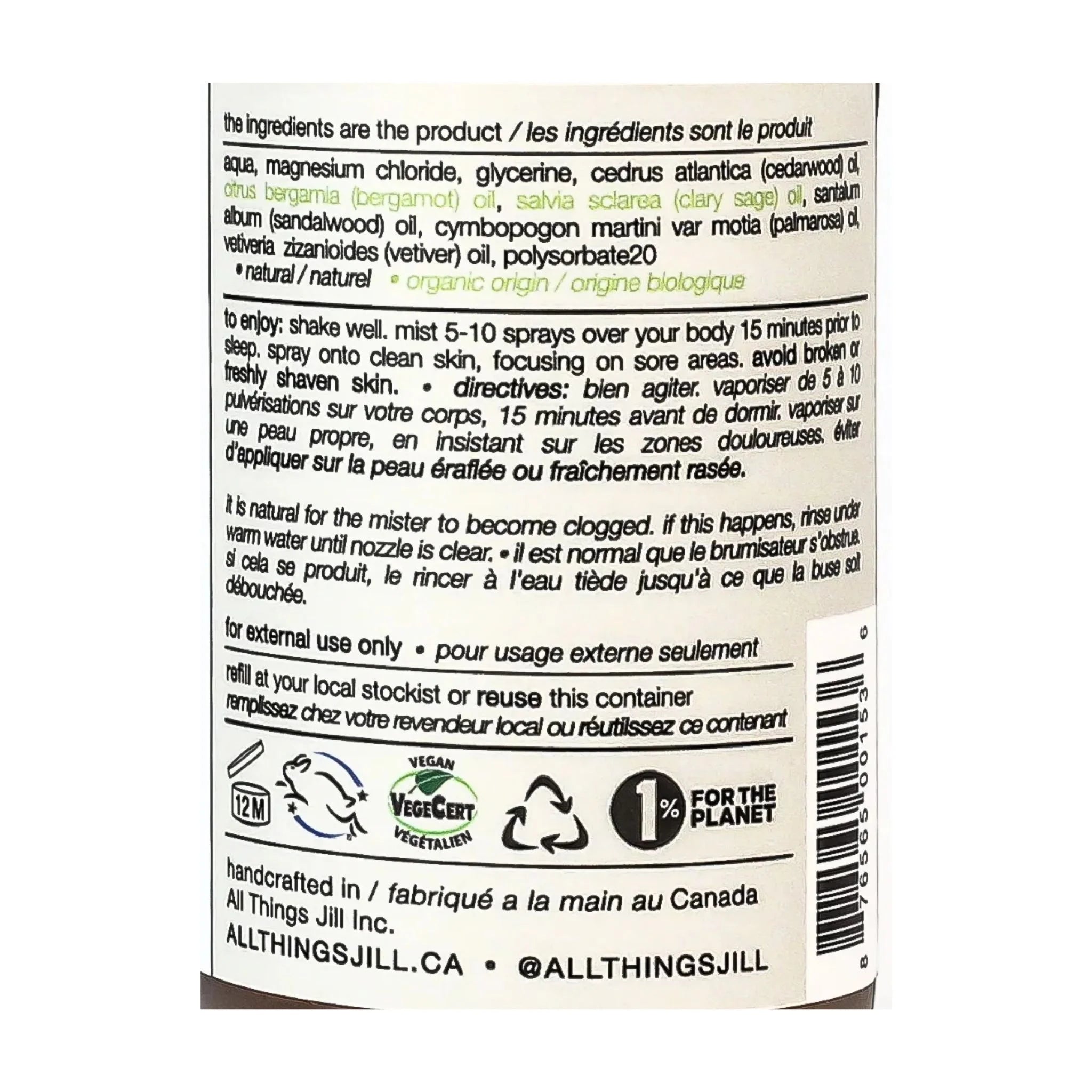 All Things Jill Magnesium Oil Sandalwood 120ml