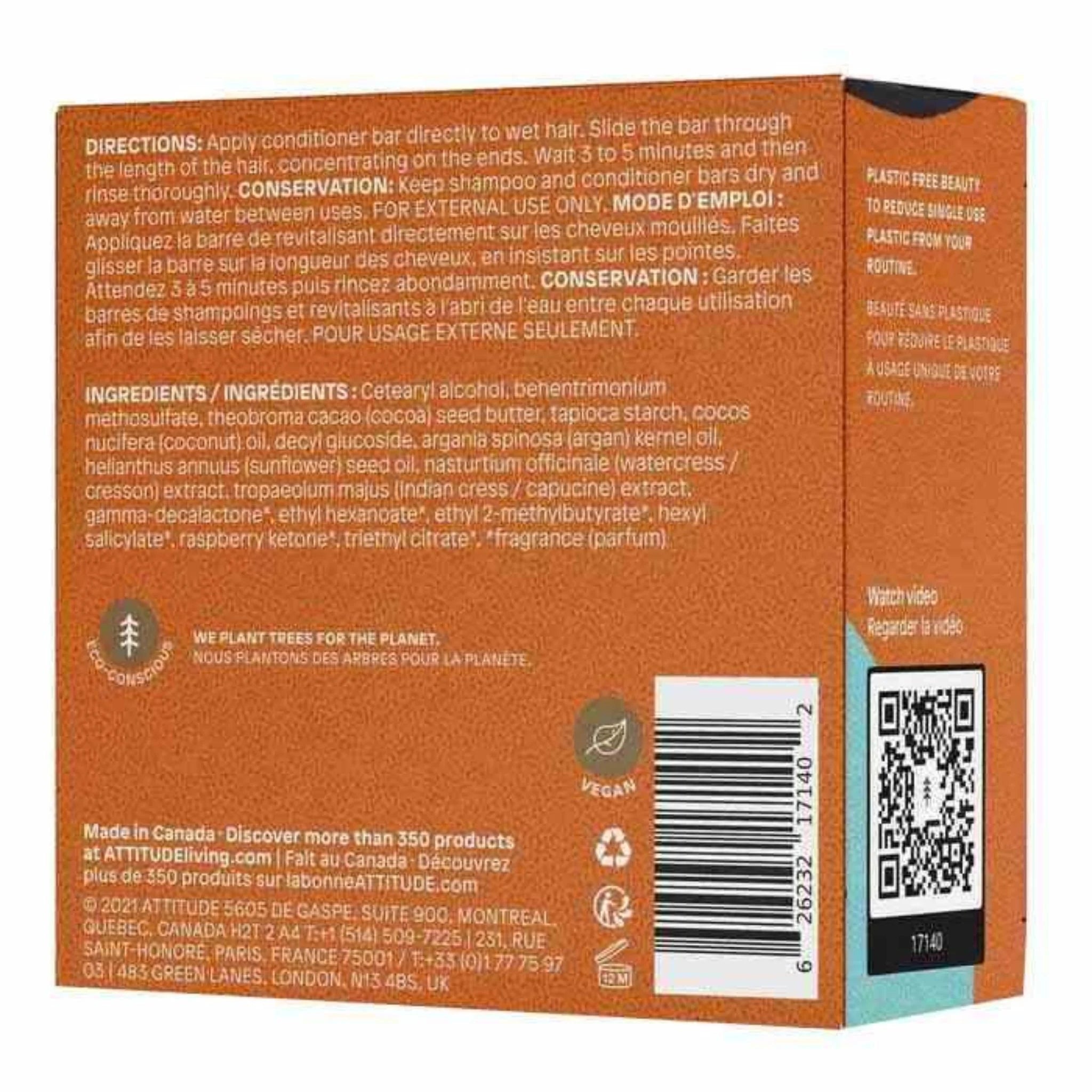 Attitude Conditioner Bar Volume Orange Cardamom 113g