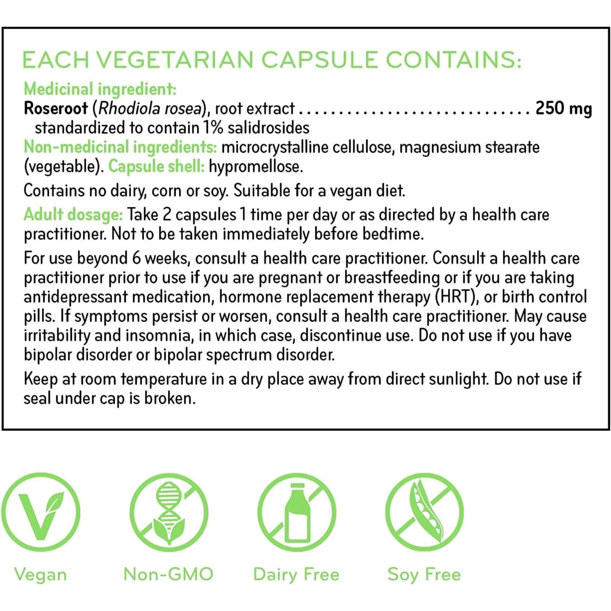 Sisu Rhodiola Stress Caps 60 Veg Capsules - Nature's Source Inc