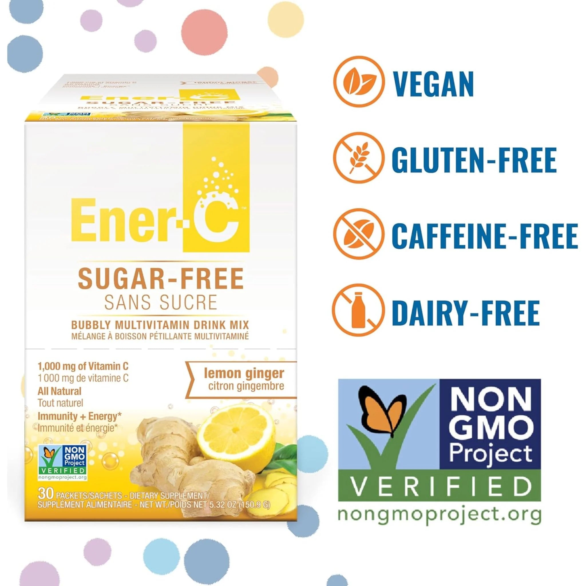 Ener-C Sugar Free Lemon Ginger 30 Packets - Nature's Source Inc
