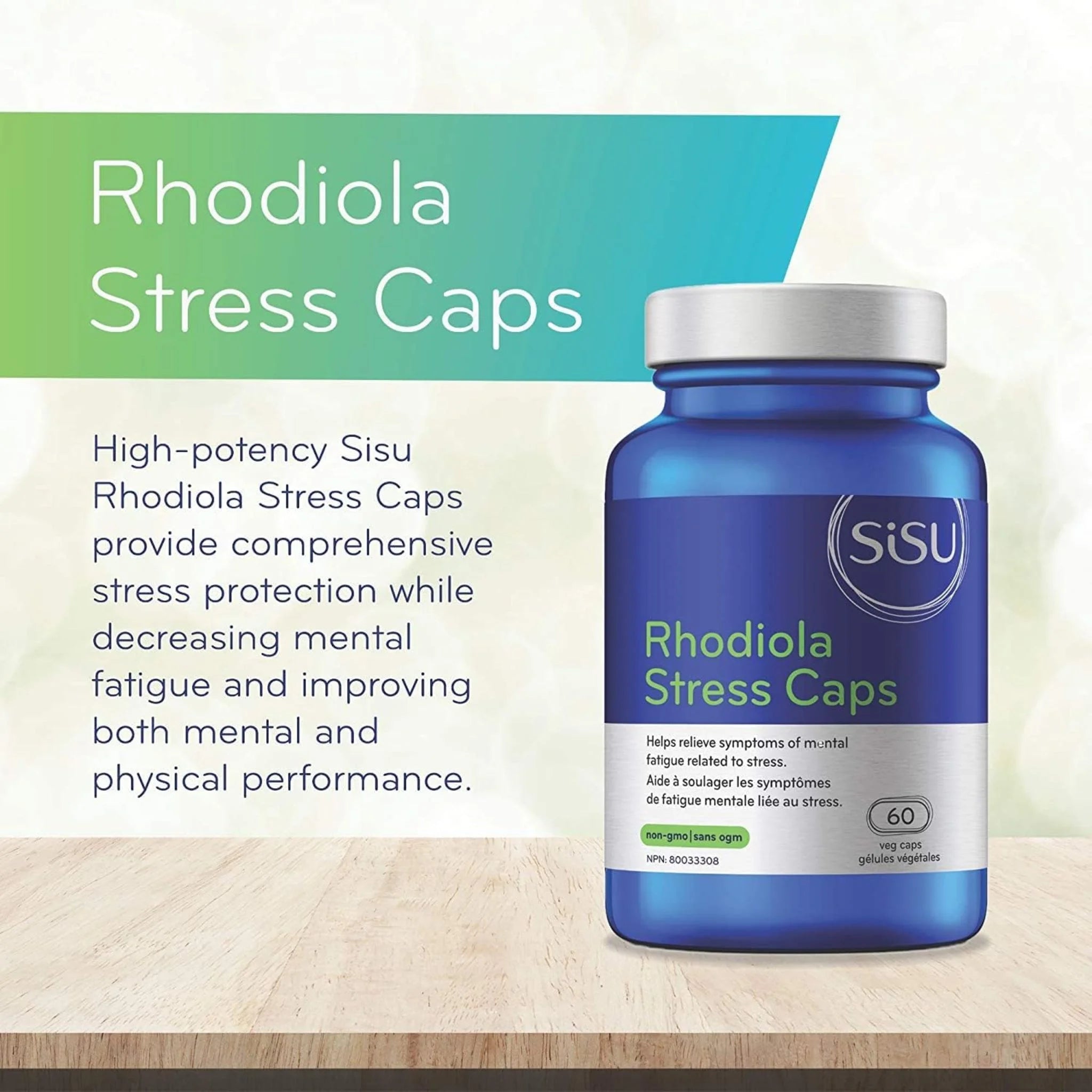 Sisu Rhodiola Stress Caps 60 Veg Capsules - Nature's Source Inc