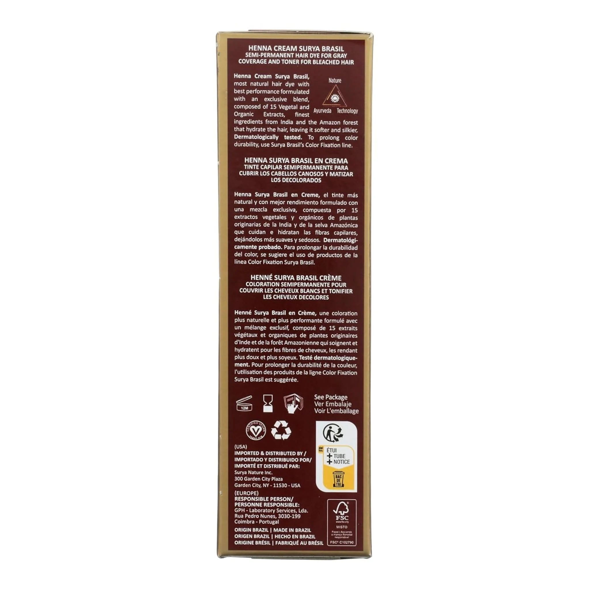 Surya Brasil Henna Cream Chocolate 2.37oz - Nature's Source Inc