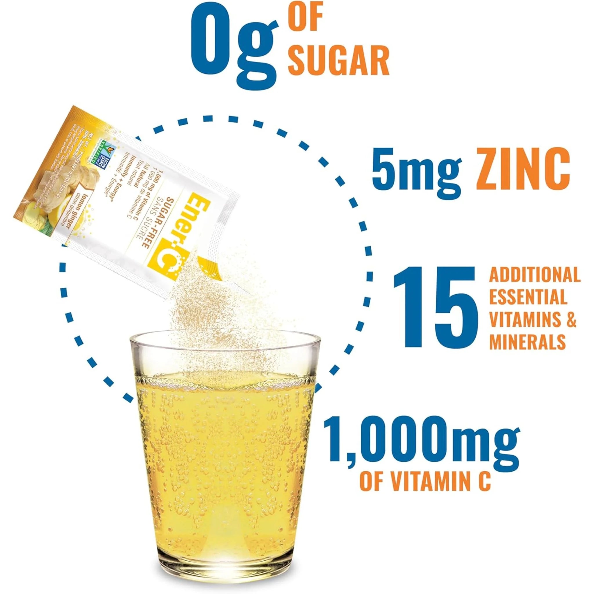 Ener-C Sugar Free Lemon Ginger 30 Packets - Nature's Source Inc