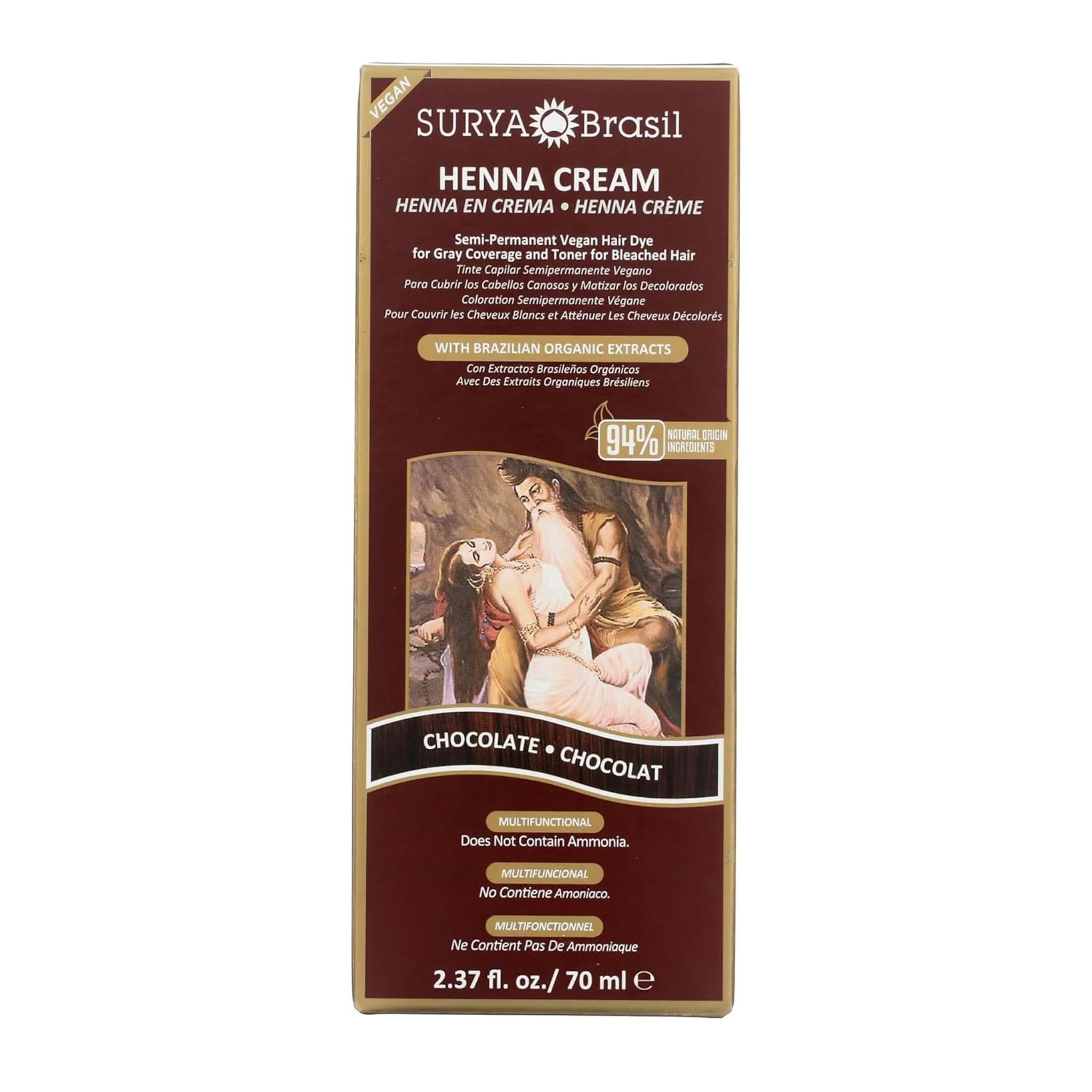 Surya Brasil Henna Cream Chocolate 2.37oz - Nature's Source Inc