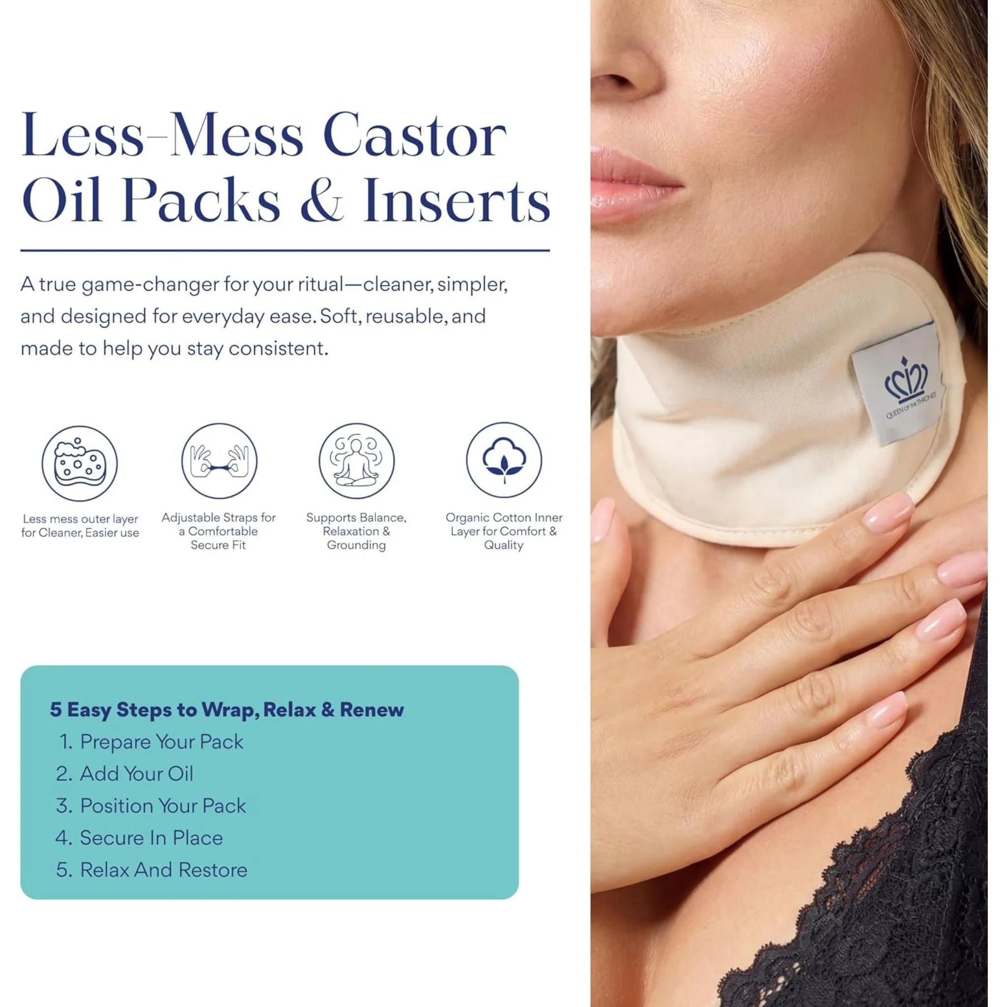 Queen of the Thrones Castor Oil Thyroid Pack 1un