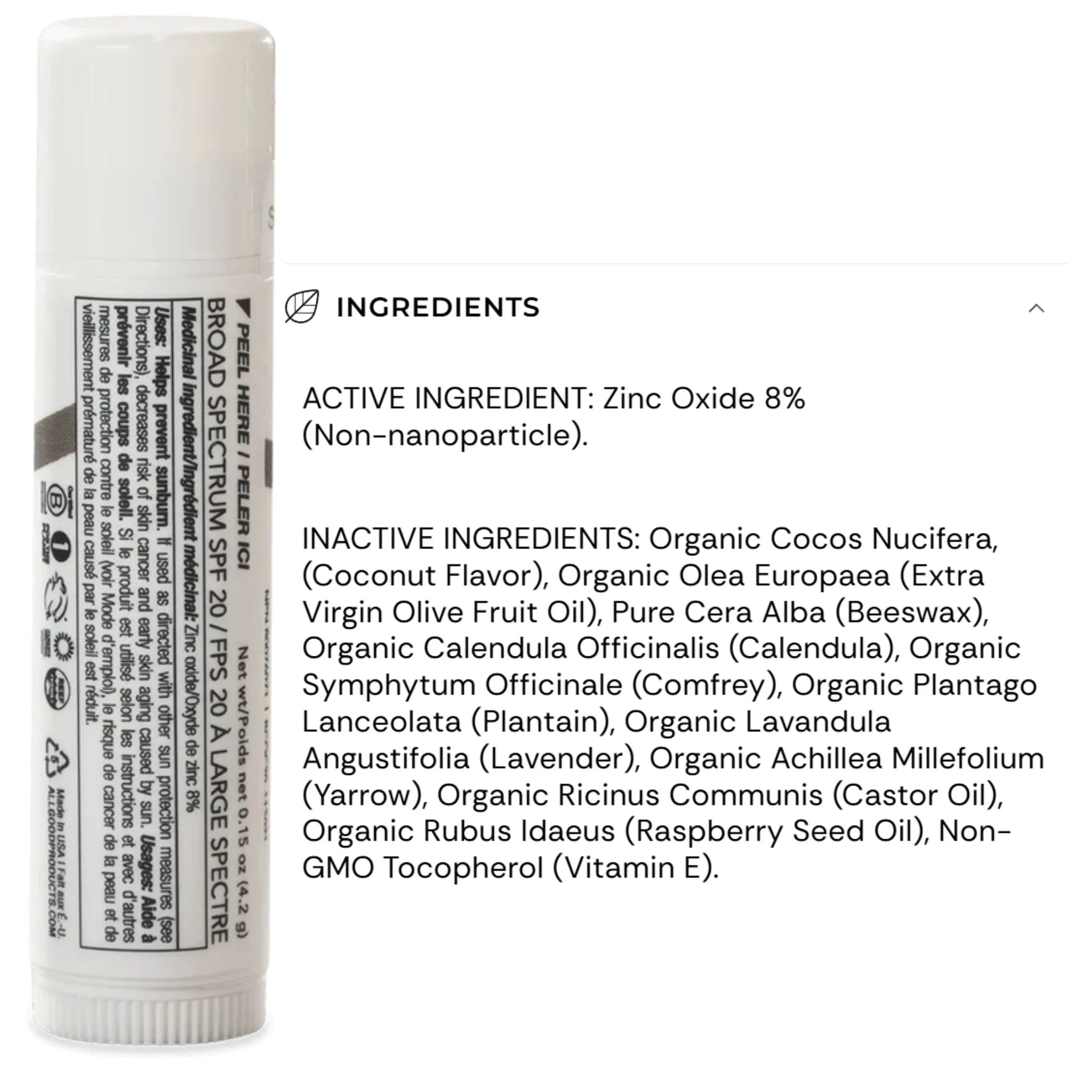 All Good Lip Balm SPF20 Coconut 4g