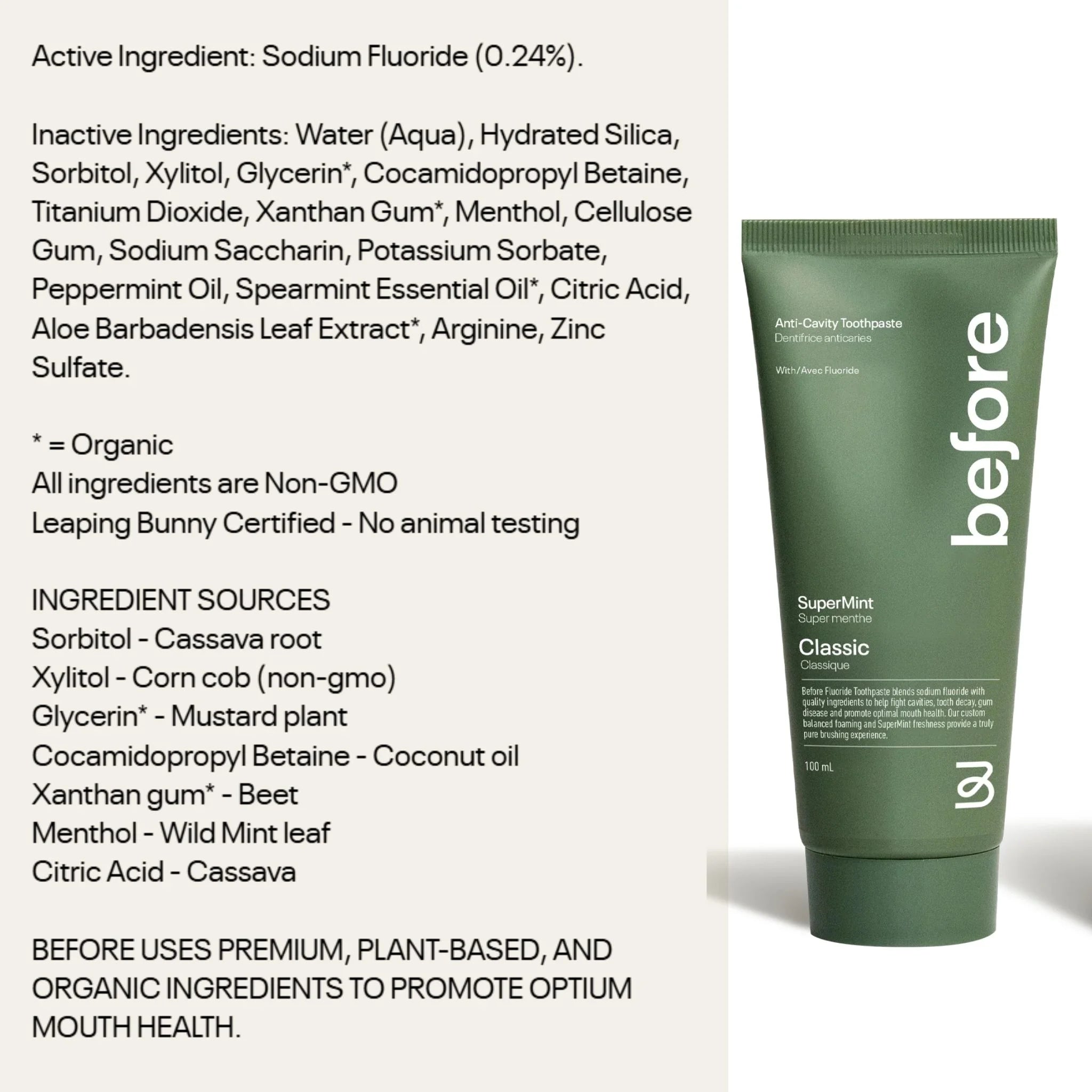 Before Self Care Classic Toothpaste 100ml