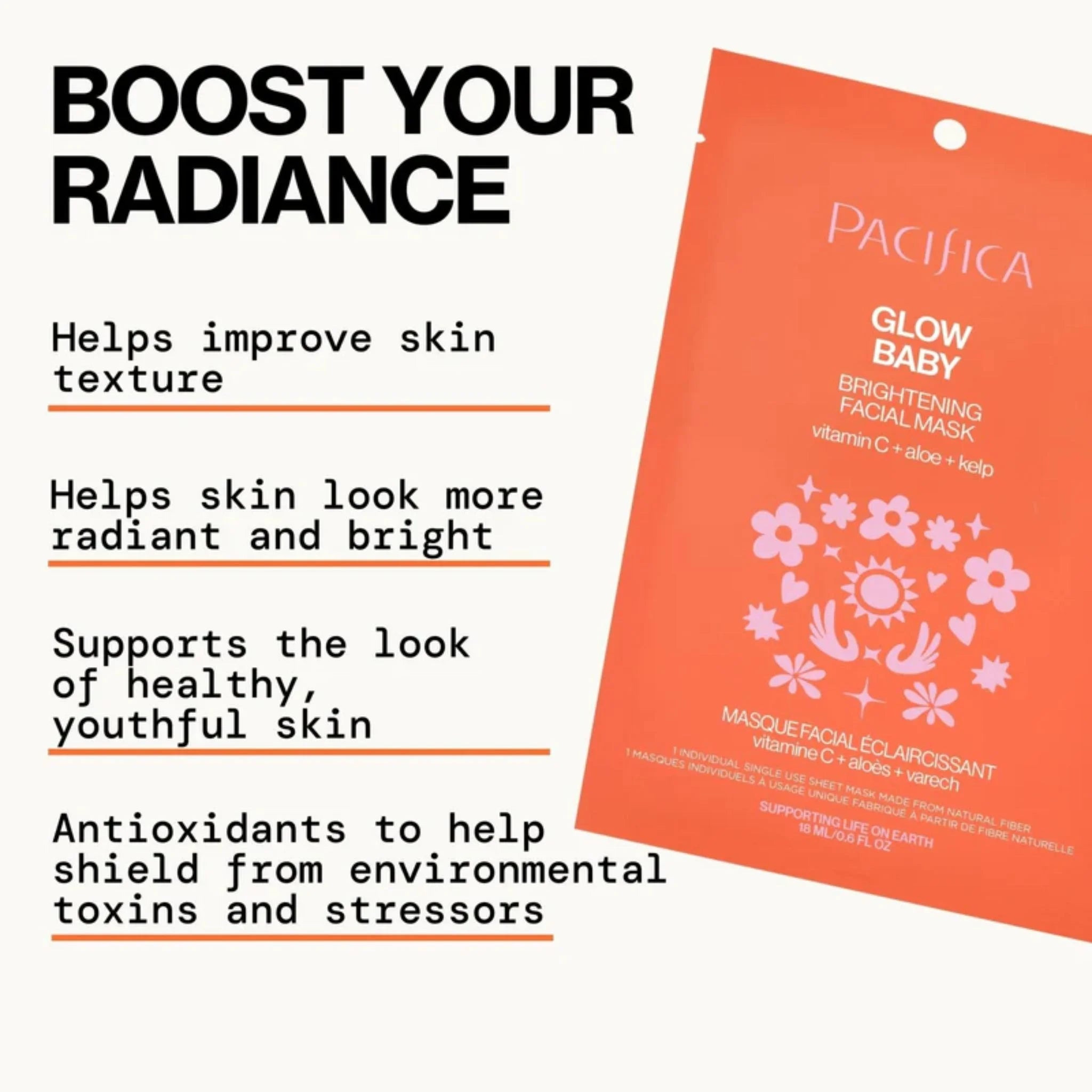Pacifica Glow Baby Brightening Facial Mask 18ml