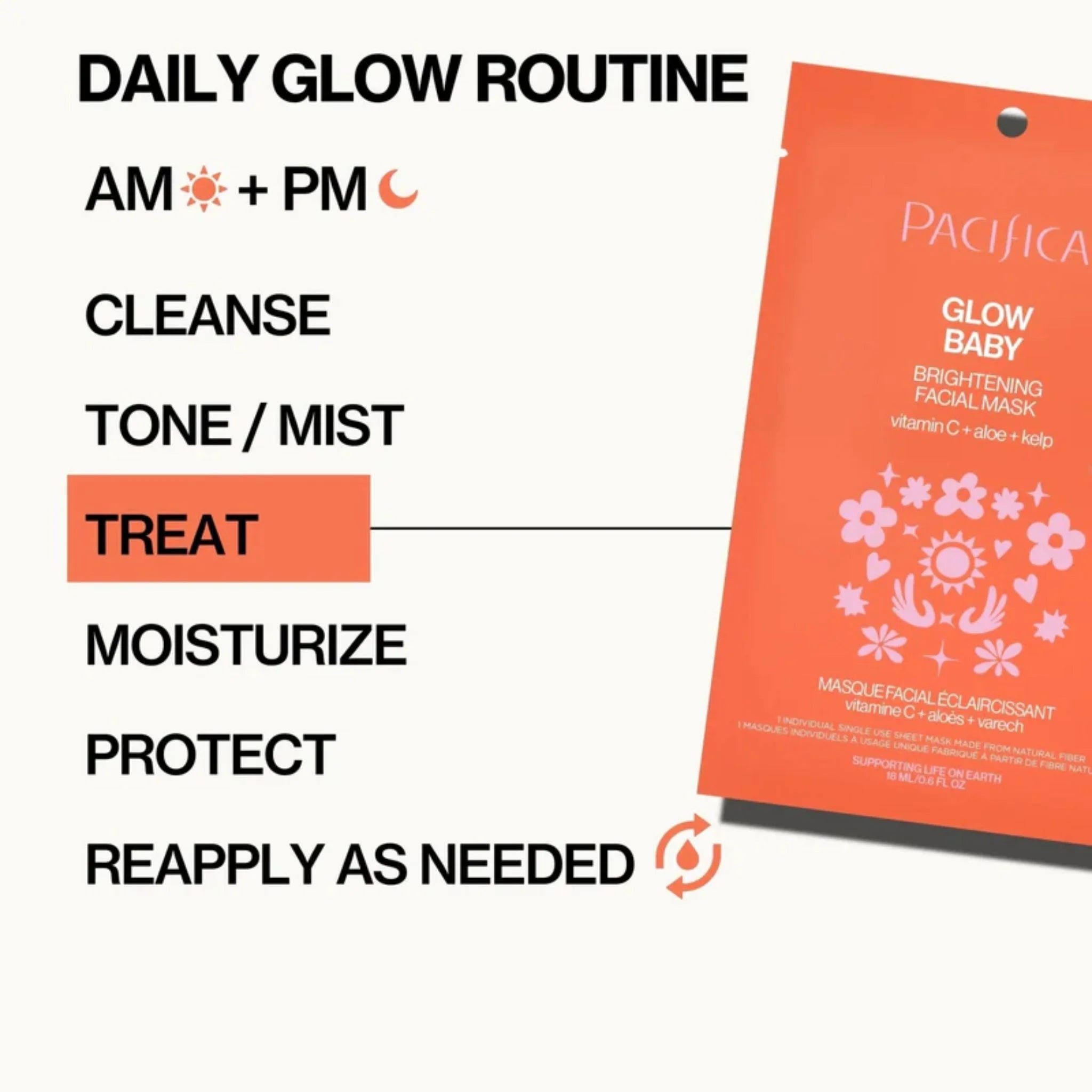 Pacifica Glow Baby Brightening Facial Mask 18ml