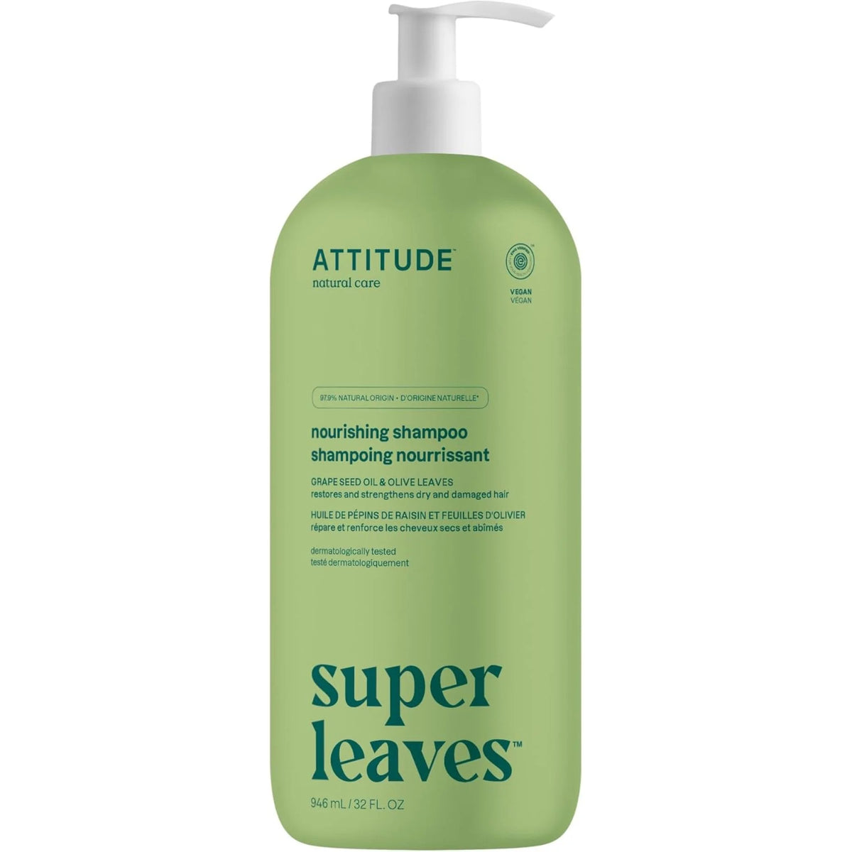 Attitude Nourishing Shampoo Grade Seed Oil & Olive Leaves 946ml