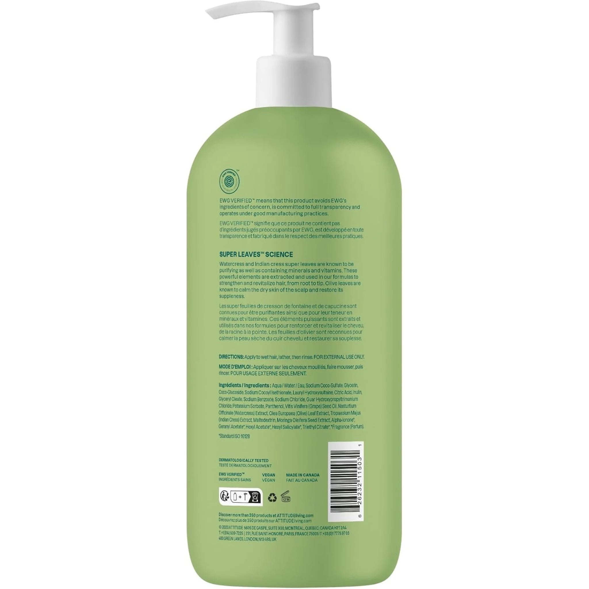Attitude Nourishing Shampoo Grade Seed Oil & Olive Leaves 946ml