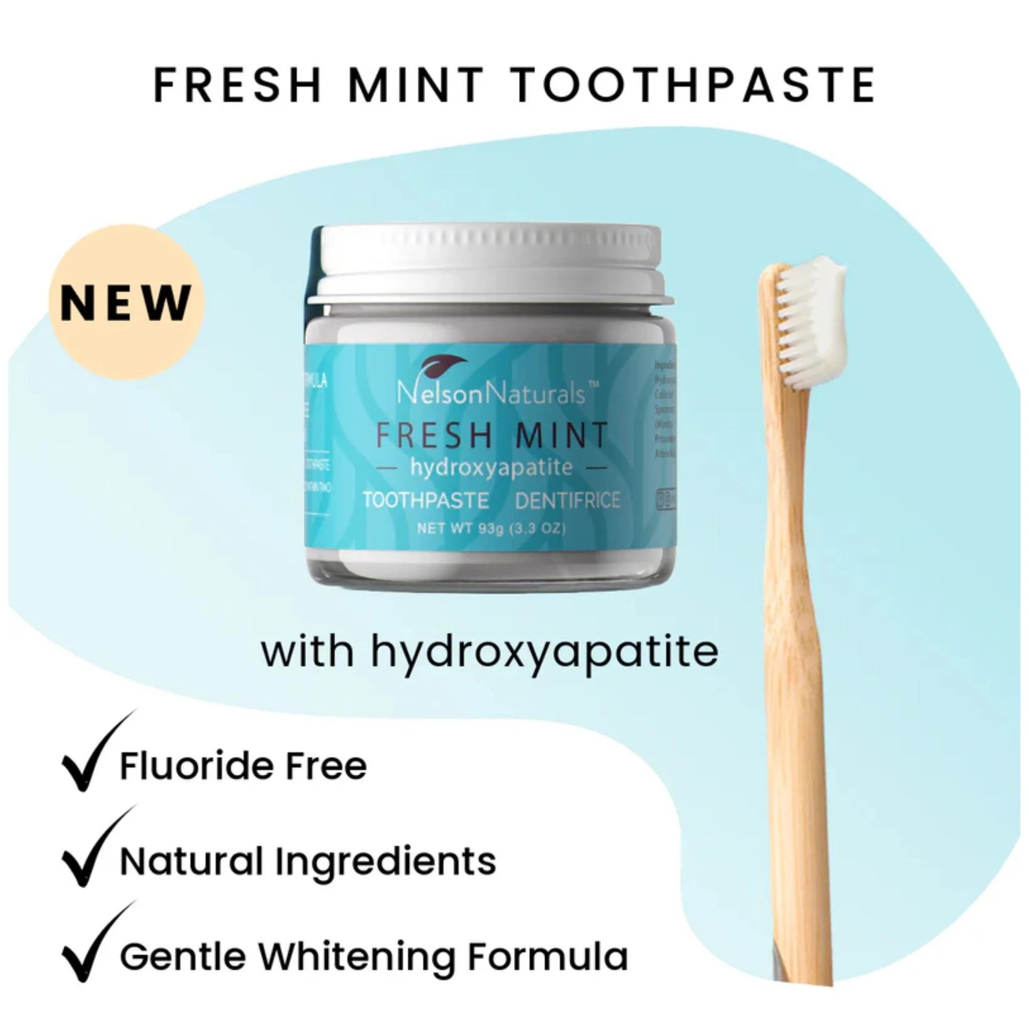 Nelson Naturals Fresh Mint With Hydroxyapatite 93g - Nature's Source Inc
