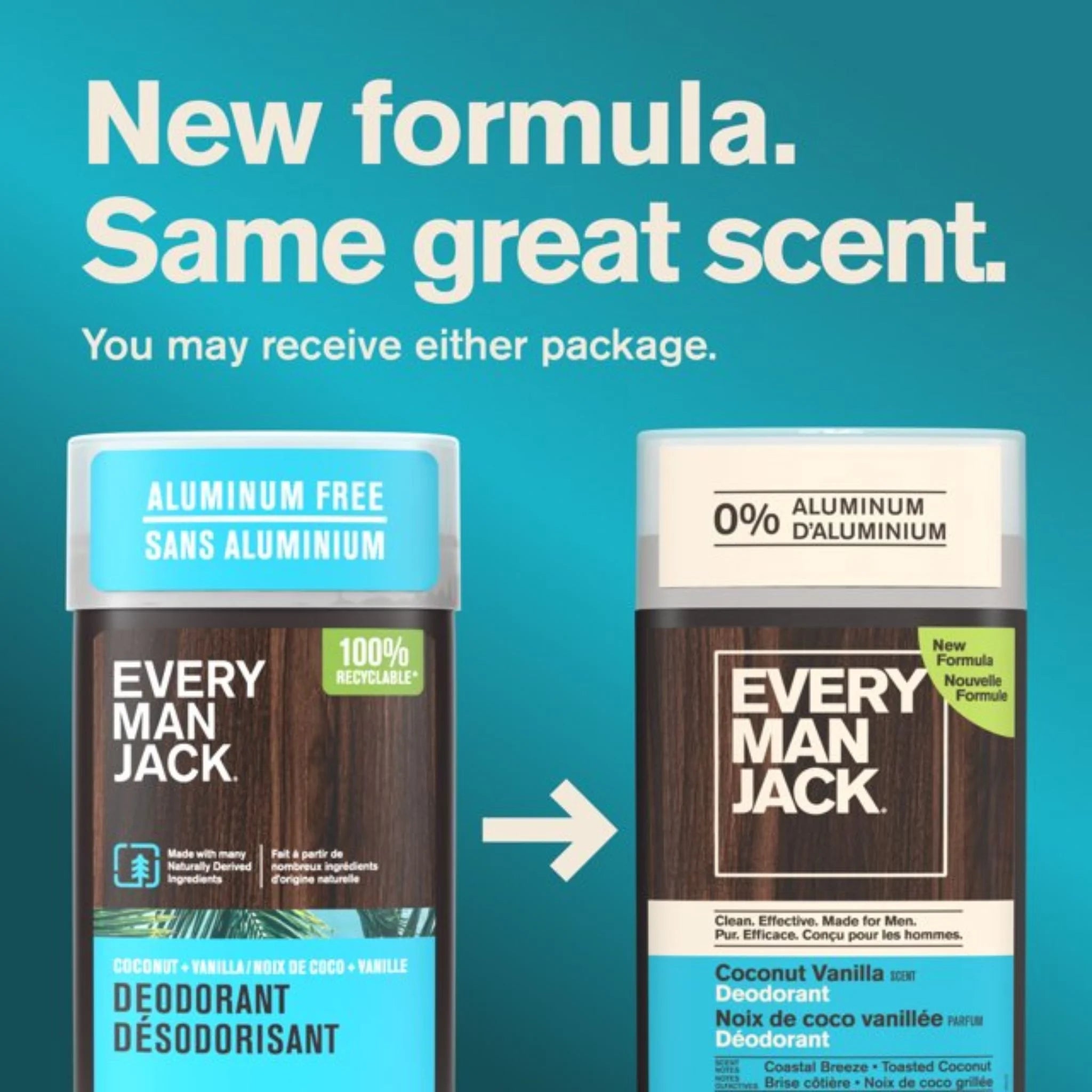 Every Man Jack Coconut and Vanilla Deodorant 85g