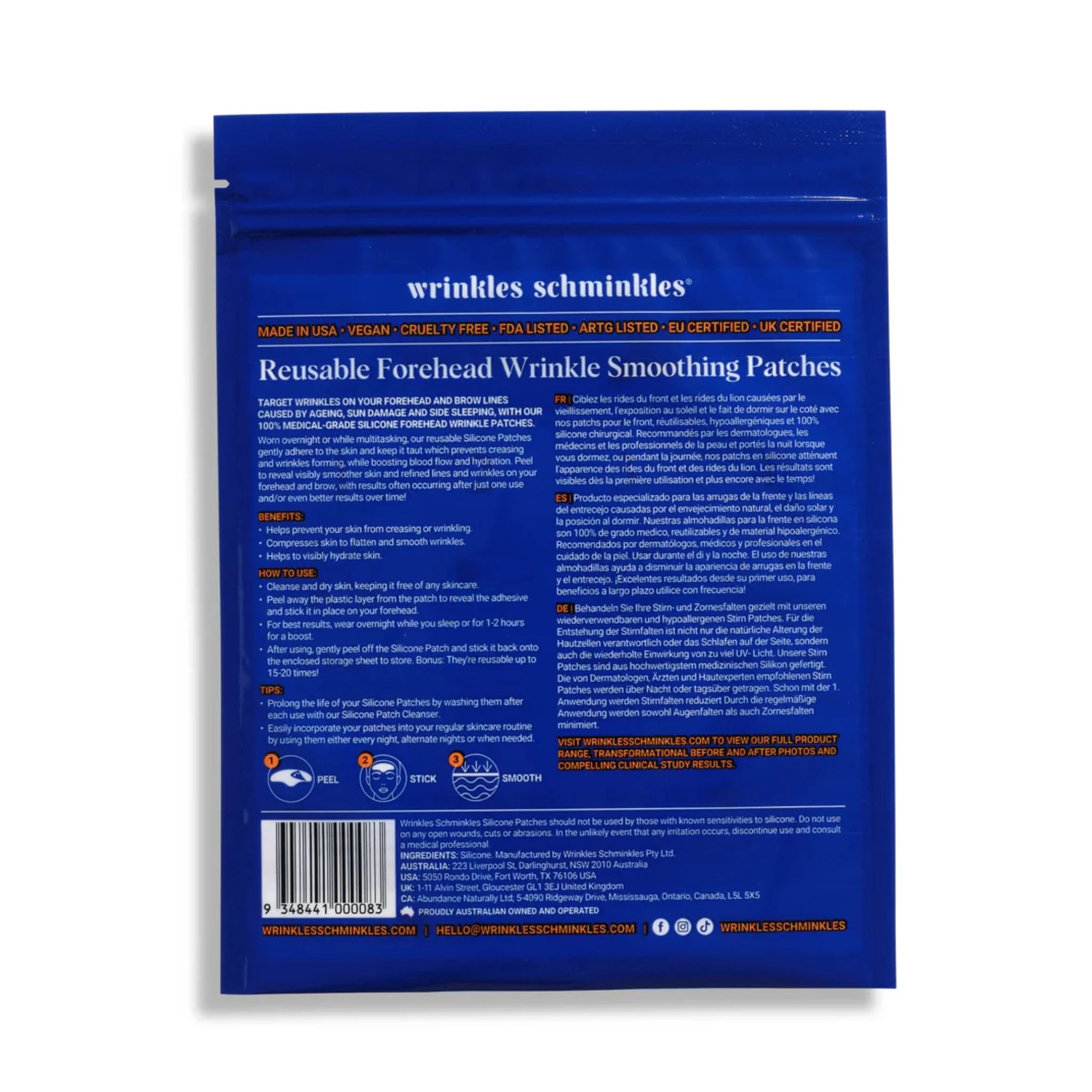 Wrinkles Schminkles Forehead Patches Reusable 2ct - Nature's Source Inc
