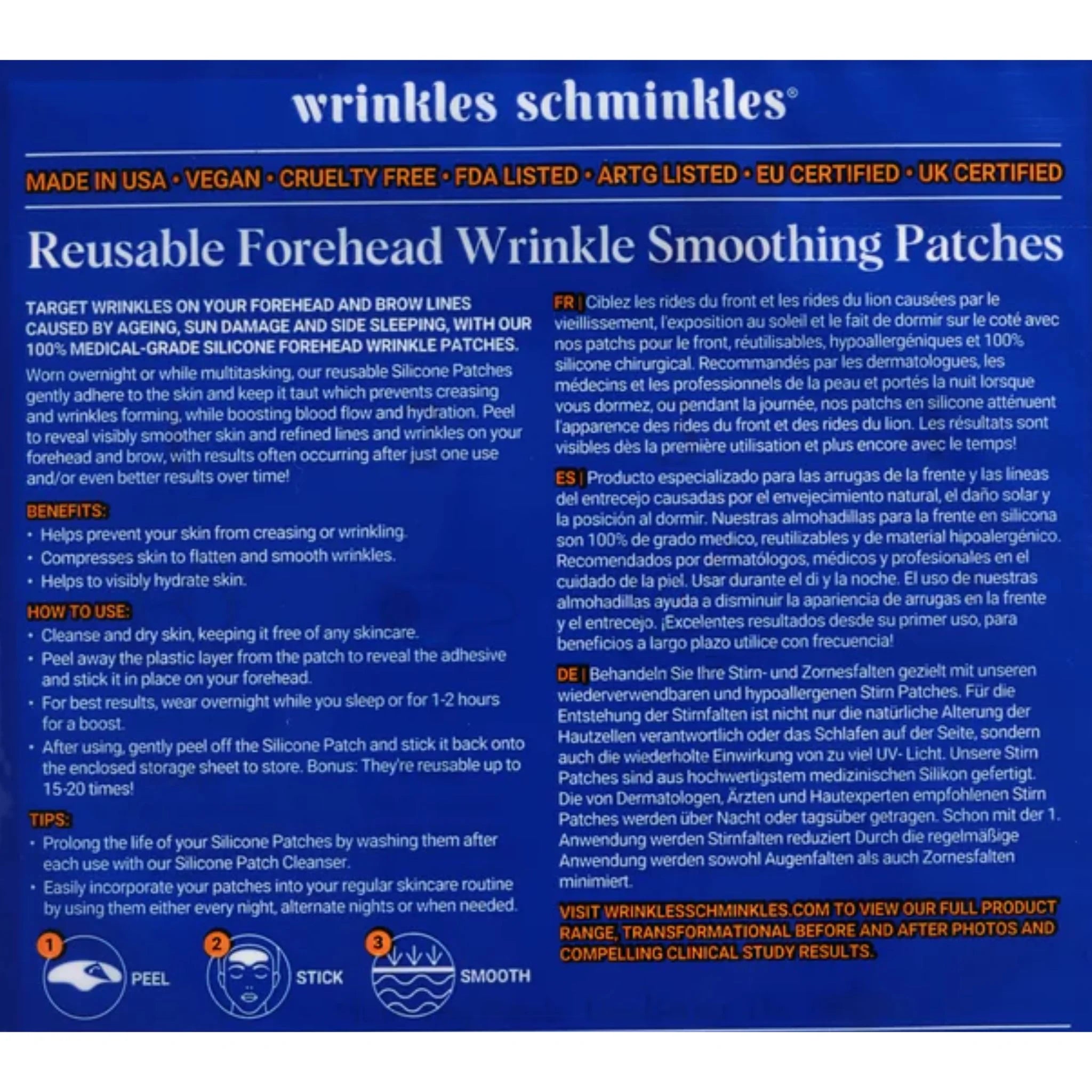 Wrinkles Schminkles Forehead Patches Reusable 2ct - Nature's Source Inc