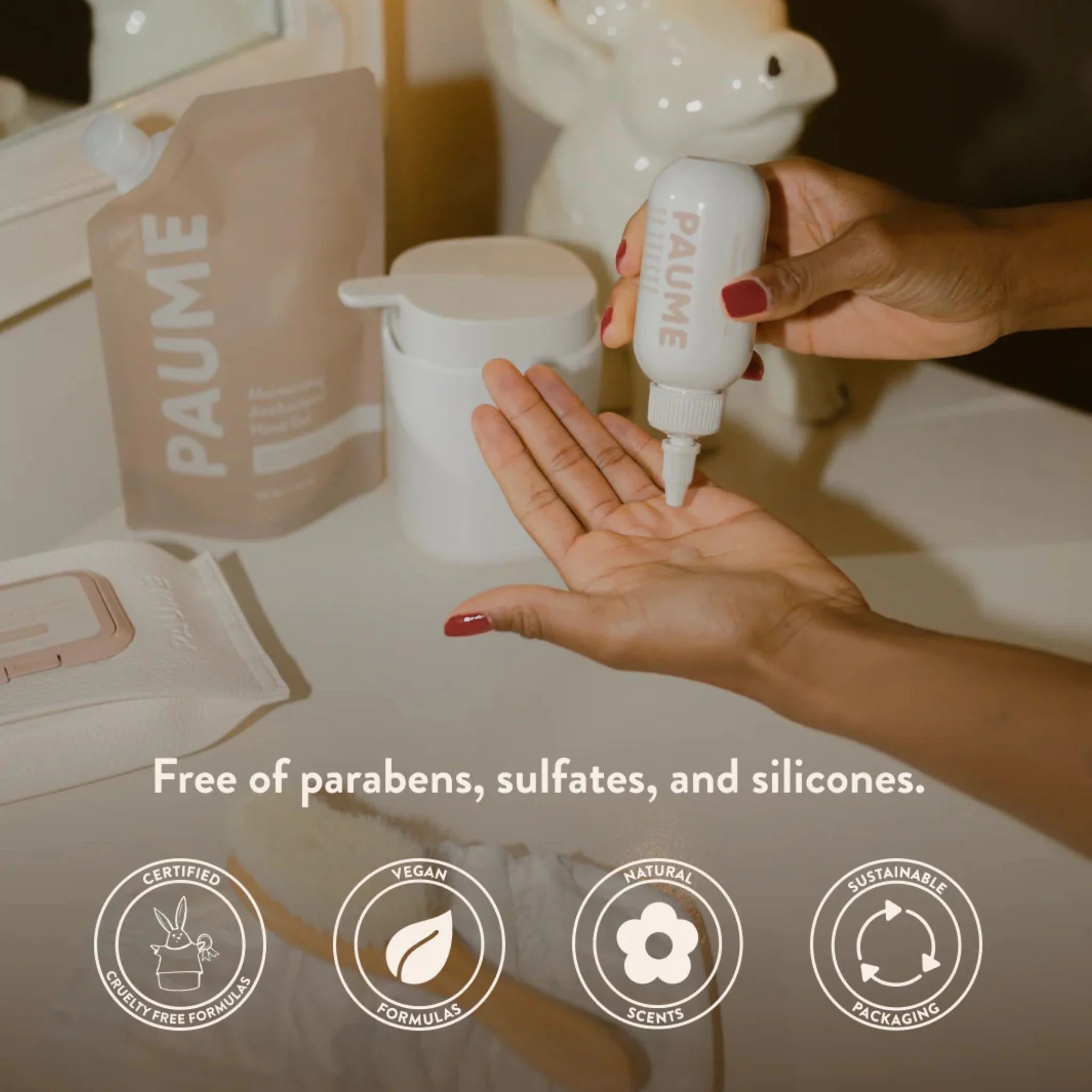 Paume Moisturize Antibacterial Hand Gel Travel Bottle 90ml