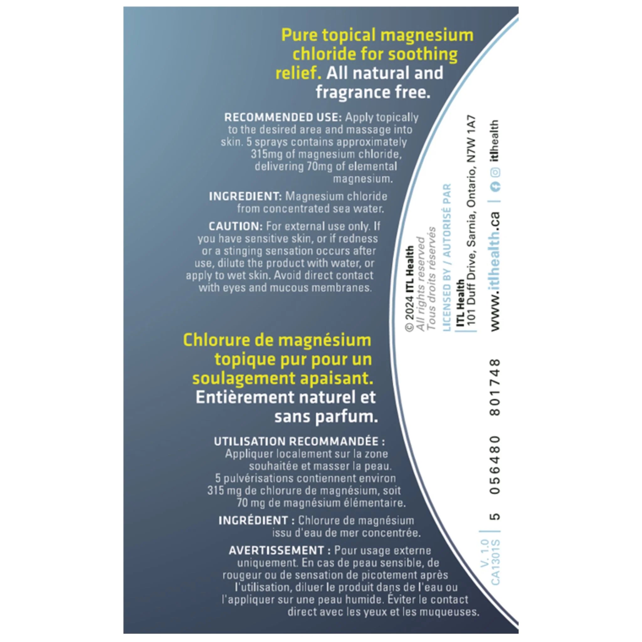 ITL Health SeaMAG Topical Magnesium Spray 100ml