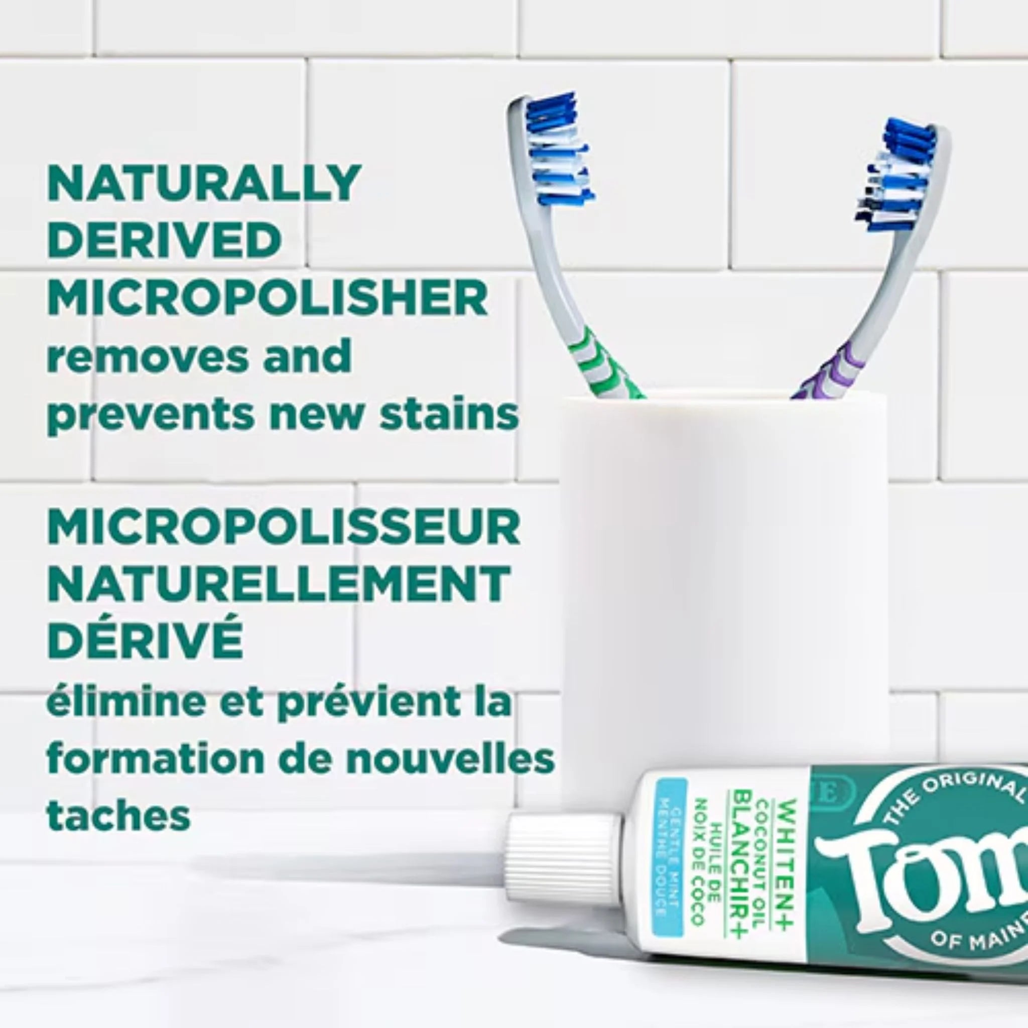 Tom's Of Maine Whiten+ Coconut Oil Fluroide Free Gentle Mint 85ml